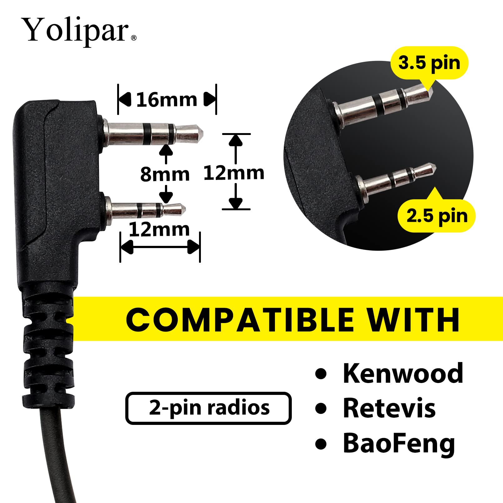 10 PCS UV-5R Surveillance Earpiece Kit - Compatible with BTECH, Retevis RT21 RT22, Kenwood, Arcshell AR-5 Walkie Talkie Radios - Includes PTT Mic & Clear Acoustic Tube Headset - Ideal for Security, Event Staff & Outdoor Communication