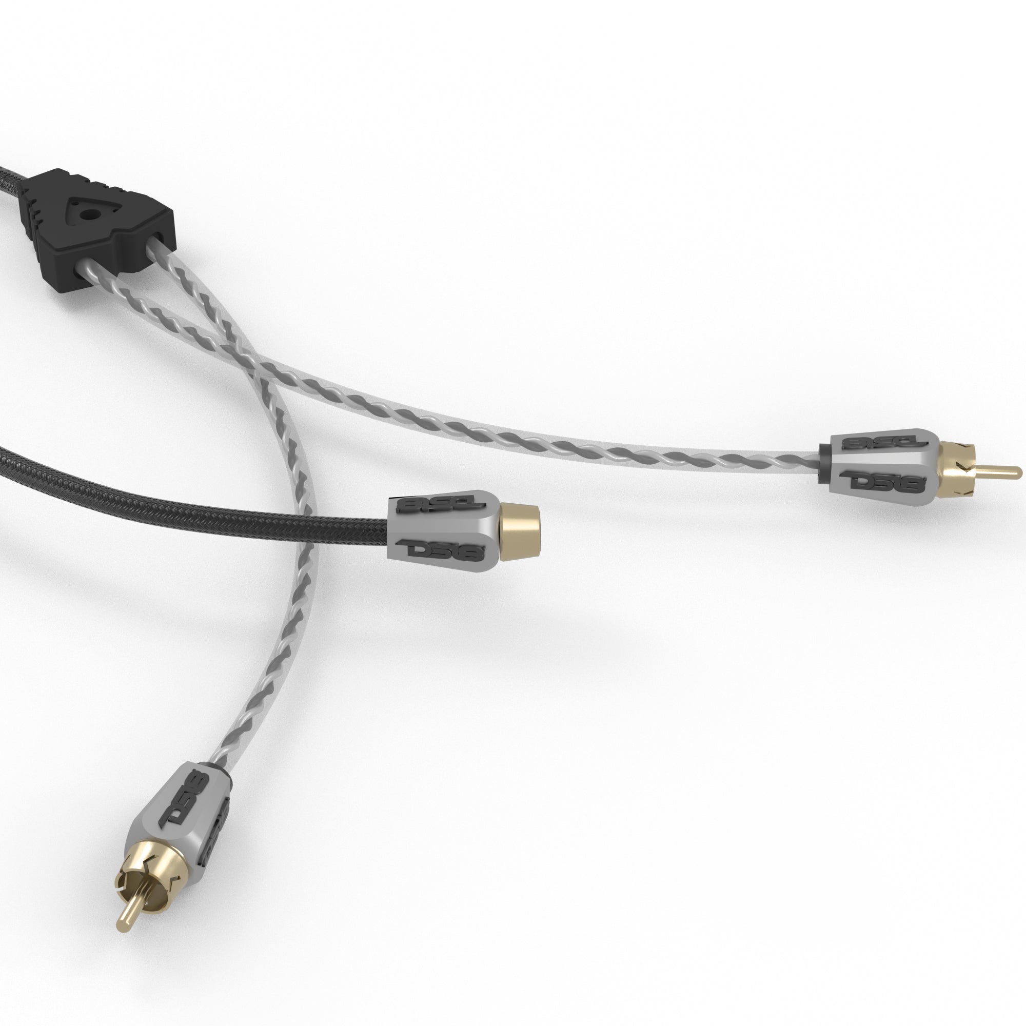 Premium RCA Y Splitter Cable - 100% Oxygen-Free Copper (OFC) - 1 Female to 2 Male Connector - Black/Red - for Home Theater, Car Audio & DJ Equipment