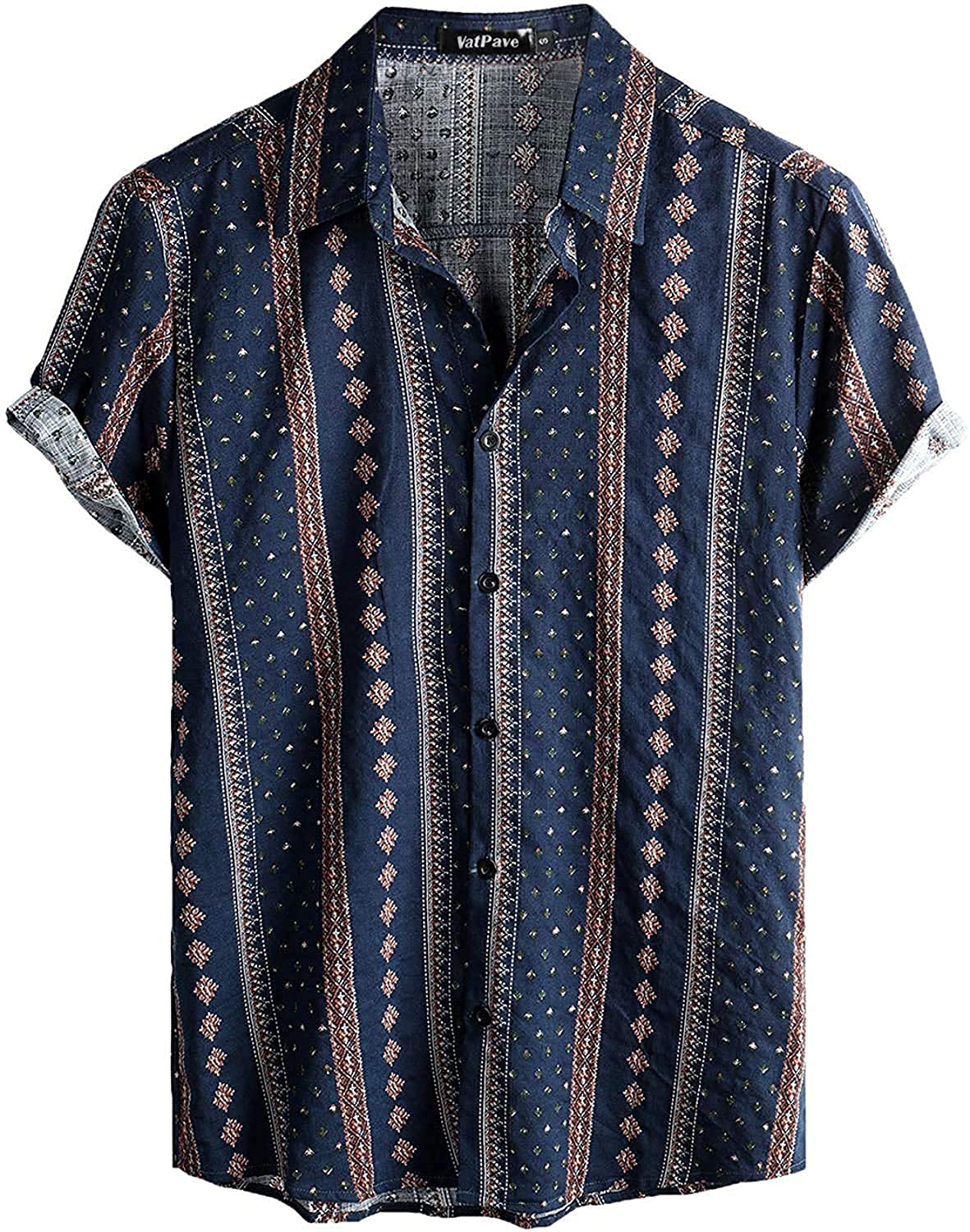 VATPAVE Men's Floral Hawaiian Shirts - Short Sleeve Button Down Beach Shirts for Summer Vacation, Pool Party & Tropical Getaway