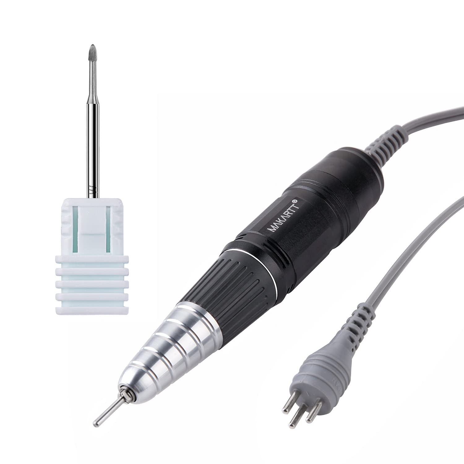 Makartt Professional Nail Drill Handpiece for Up200 Machine Kit - Includes Safety Nail Drill Bits & Cuticle Remover Tools - Perfect for Salon, Home Manicure & Pedicure Care