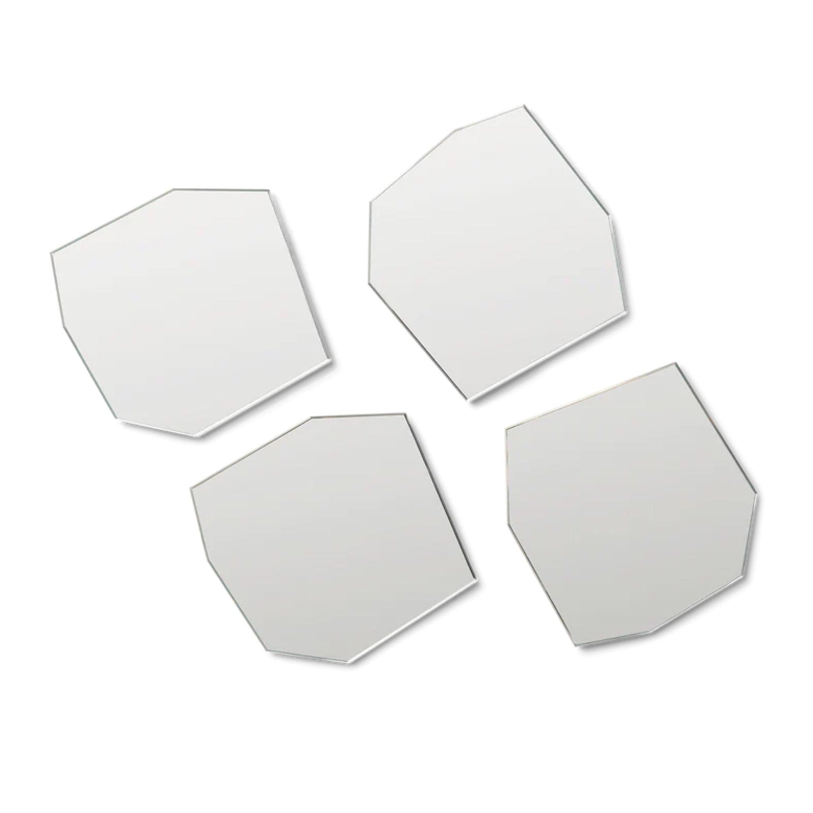 FERM LIVING Shard Coasters Set of 4 - Modern Mirror Finish Drink Coasters for Coffee Table, Bar, and Home Decor - Perfect for Protecting Surfaces from Water Rings and Stains