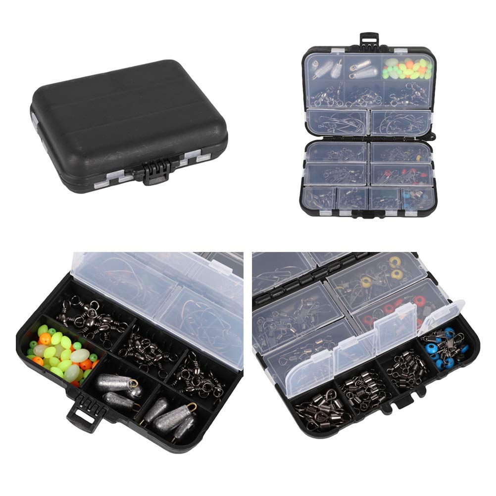 2-Piece Fishing Gadgets Set - Sea Fishing Hooks, Swivels, Plumb Bob & Small Accessories Kit for Saltwater & Freshwater Angling - Perfect for Boat, Pier & Shore Fishing