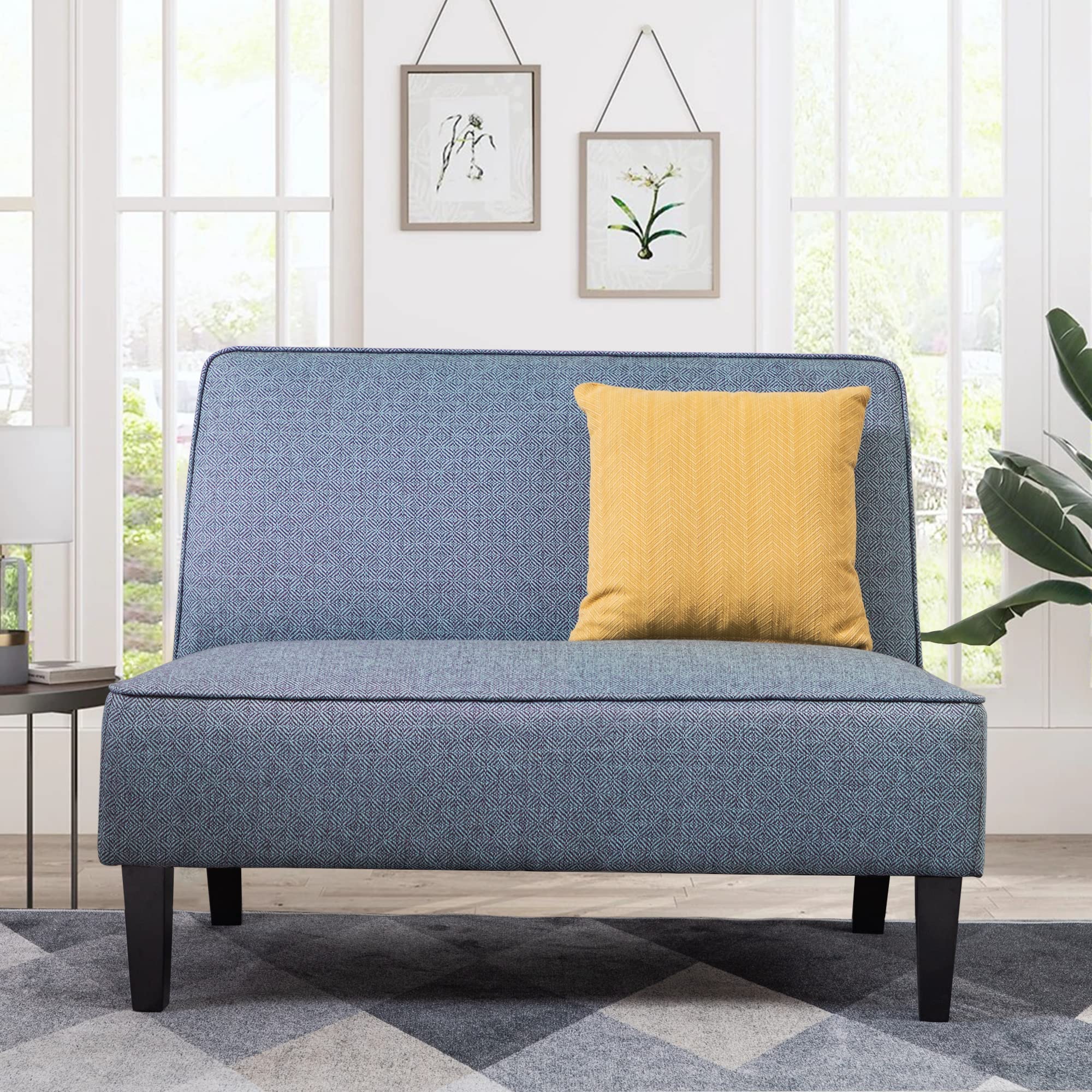 Changjie Furniture Small Loveseat Sofa - Upholstered Mini Couch for Bedroom & Living Room | Compact 2-Seater with Stylish Prints | Perfect for Small Spaces, Apartments & Cozy Corners