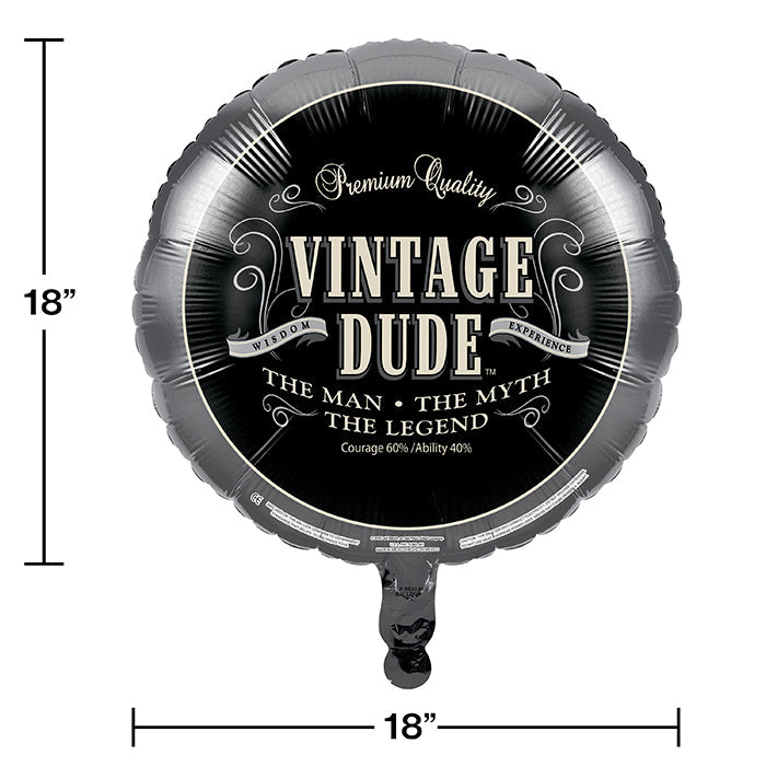 10-Piece Bulk Vintage Dude Mylar Balloons - Party Decorations for Birthdays, Graduations & Special Events
