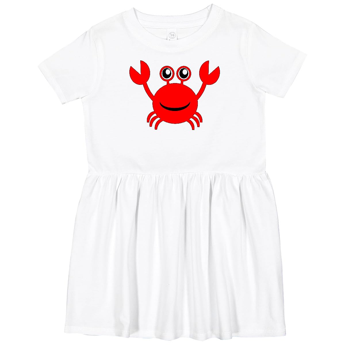 Inktastic Cute Red Crab Toddler Dress - Adorable Summer Outfit for Baby Girls & Boys - Perfect for Beach, Parties & Family Photos