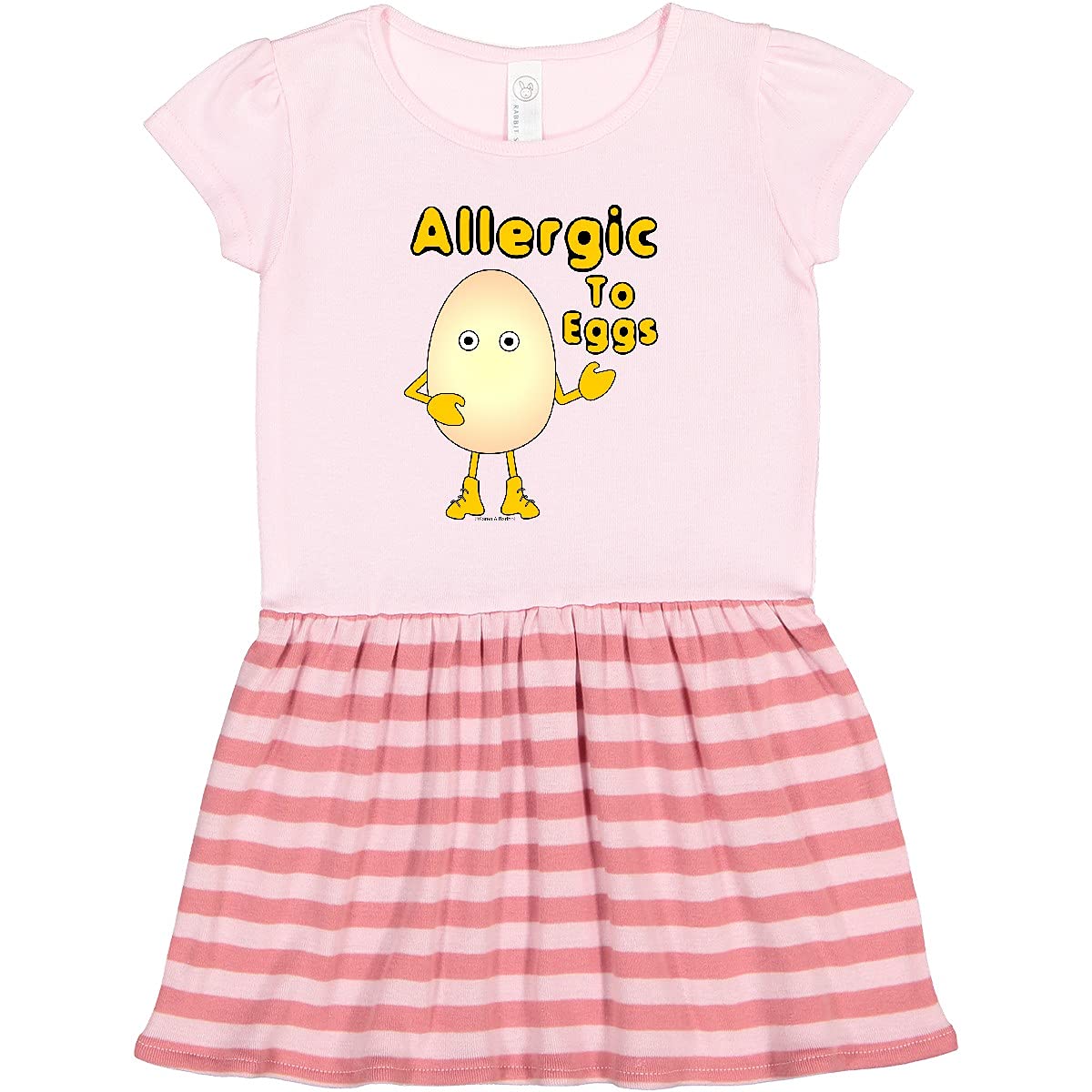 Inktastic Allergic to Eggs Toddler Dress - Cute & Comfortable Baby Girl Outfit for Egg Allergy Awareness, Parties & Everyday Wear