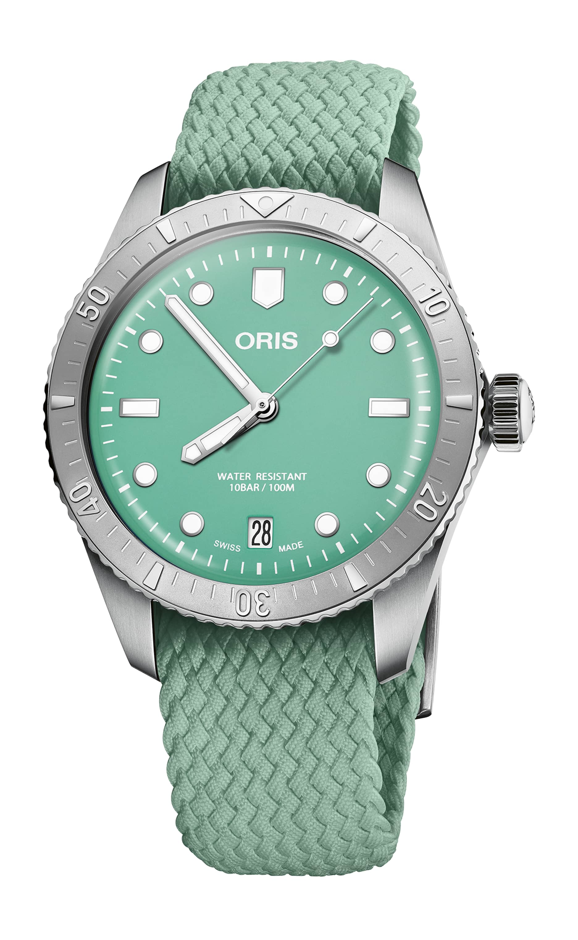 Oris Divers Sixty-Five 'Cotton Candy' 38mm Green Dial Men's Watch 01 733 7771 4057-07 3 19 03S - Stylish Dive Watch for Men, Water Resistant, Perfect for Swimming, Diving & Everyday Wear