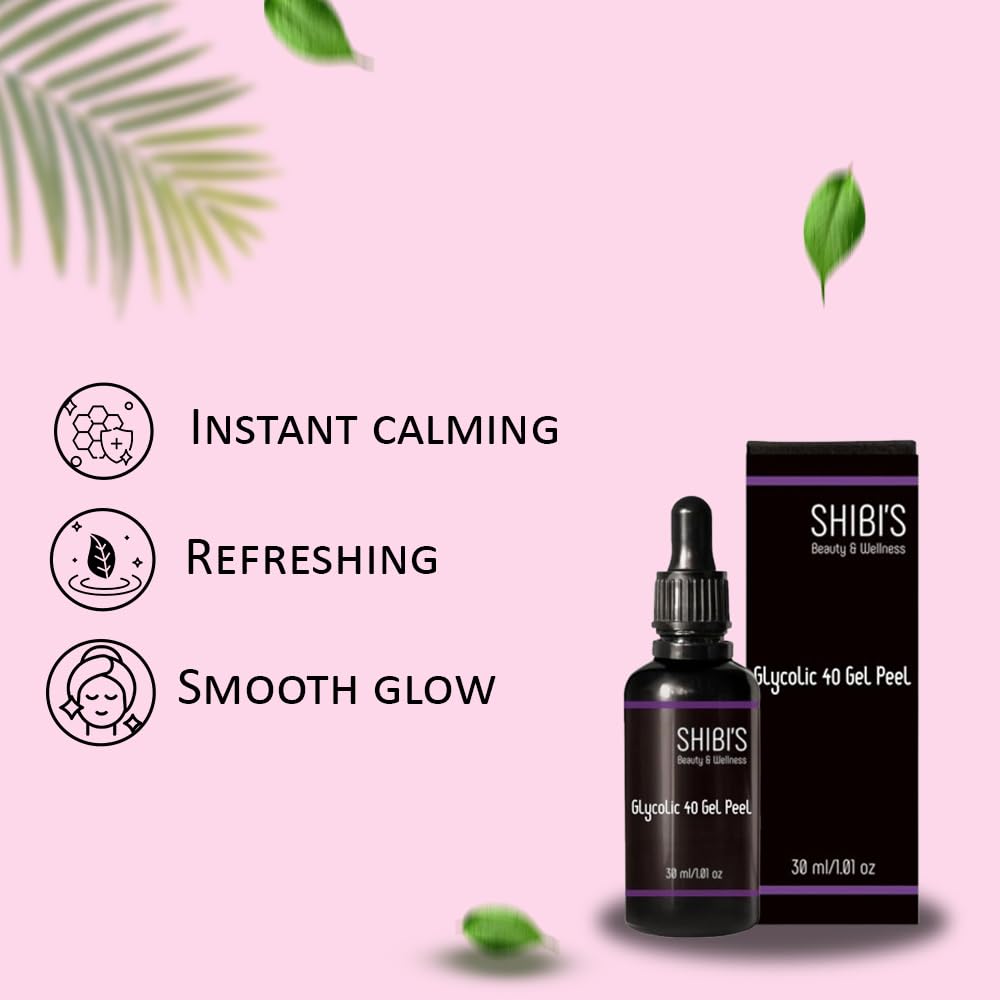 SHIBI'S GLYCOLIC 40% GEL PEEL with 15% Glutathione & Neutralizer - Professional Chemical Peel Kit for Acne Treatment & Skin Rejuvenation - 500g (100ml Neutralizer Included) - Perfect for At-Home Facial Peeling & Professional Spa Treatments