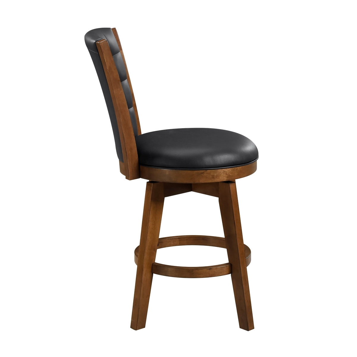 2 Pack Chestnut Swivel Bar Stools - Counter Height Adjustable Swivel Chairs for Kitchen Island, Breakfast Nook & Home Bar - Modern Espresso Brown Wooden Stools with Padded Seat