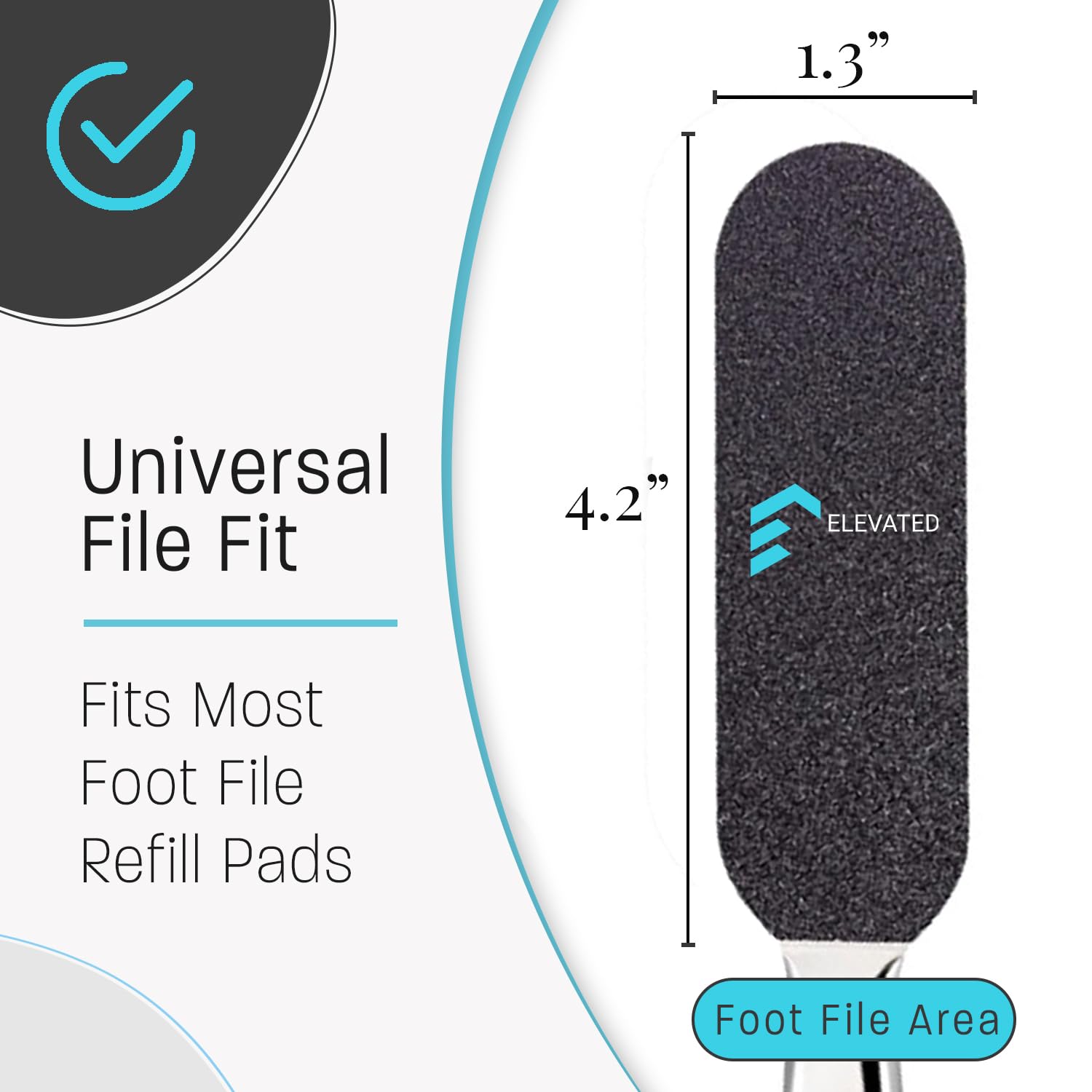Professional Stainless Steel Pedicure Foot File - Double Sided Foot Scrubber & Heel File (8.25 Inch) | Works with Pedicure File Refills | Perfect for At-Home Pedicures, Foot Care & Spa Treatments