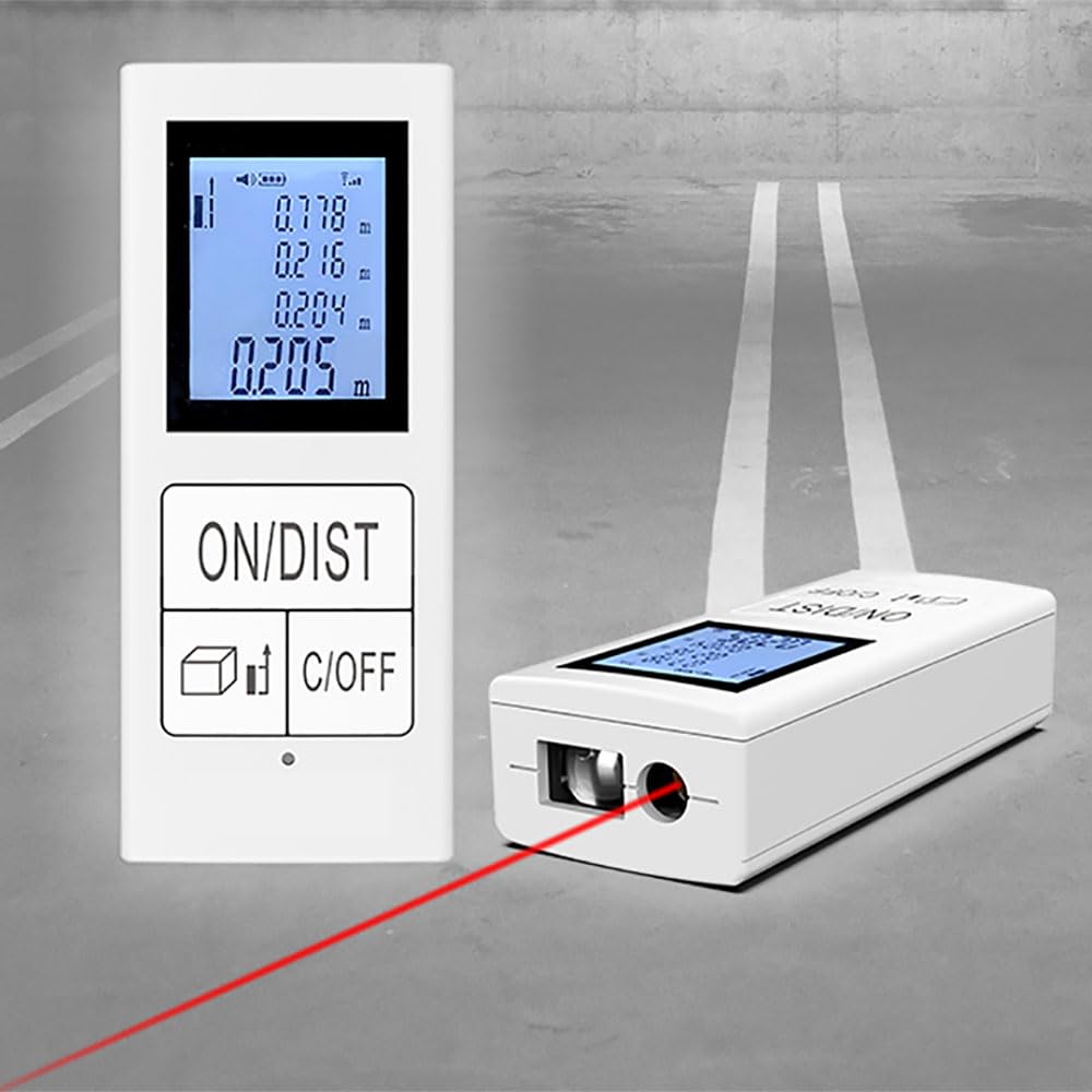 Laser Distance Meter 6-in-1 Infrared Laser Measure with Rechargeable Battery, High Precision Digital Electronic Measuring Tape for Length, Pythagorean, Area, Height, Volume - Perfect for Construction, Home Renovation, and DIY Projects