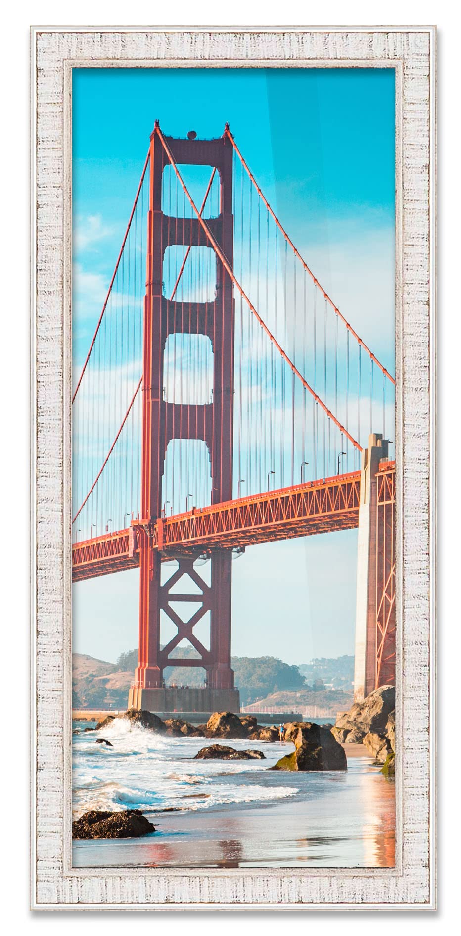 44x7 Inch White Modern Picture Frame - Shatterproof UV Acrylic Front & Acid-Free Backing - Wood Wall Photo Frame for Family Portraits, Home Decor, Office Display - Includes Hanging Hardware (No Mat Included)