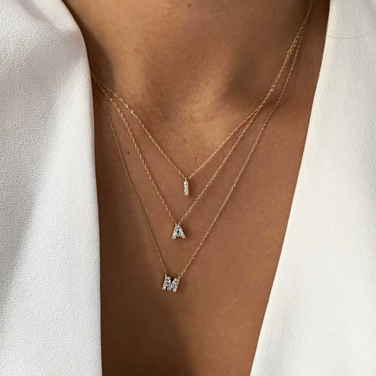 10k Gold Diamond Letter A Necklace - Elegant Personalized Jewelry for Women, Perfect for Gifts, Anniversaries, and Special Occasions