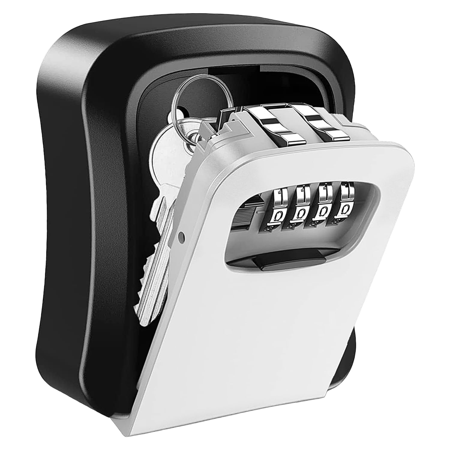 TTRWIN 4-Digit Combination Key Lock Box - Resettable Weatherproof Key Safe for Outdoor, Home, Office & Garage - Secure Wall Mounted Key Storage Holds 5 Keys (Gray) - Perfect for Spare Key Storage, Vacation Homes & Rental Property Access