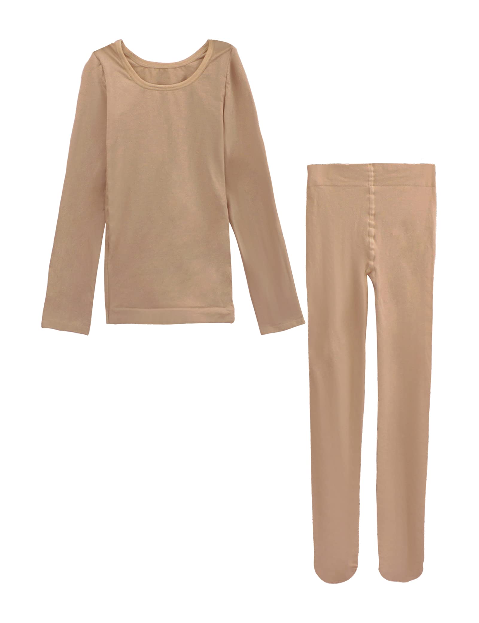 Girls Thermal Underwear Set - Long Sleeve Top & Pants for Kids - Winter Base Layer for Dance, Gymnastics & Cold Weather Activities