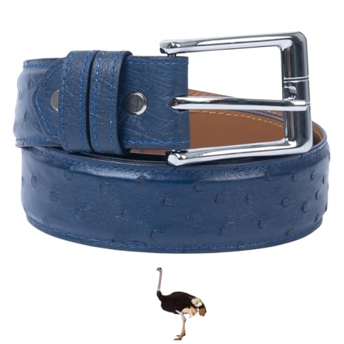 Navy Blue-ostrich Belly-pin Buckle