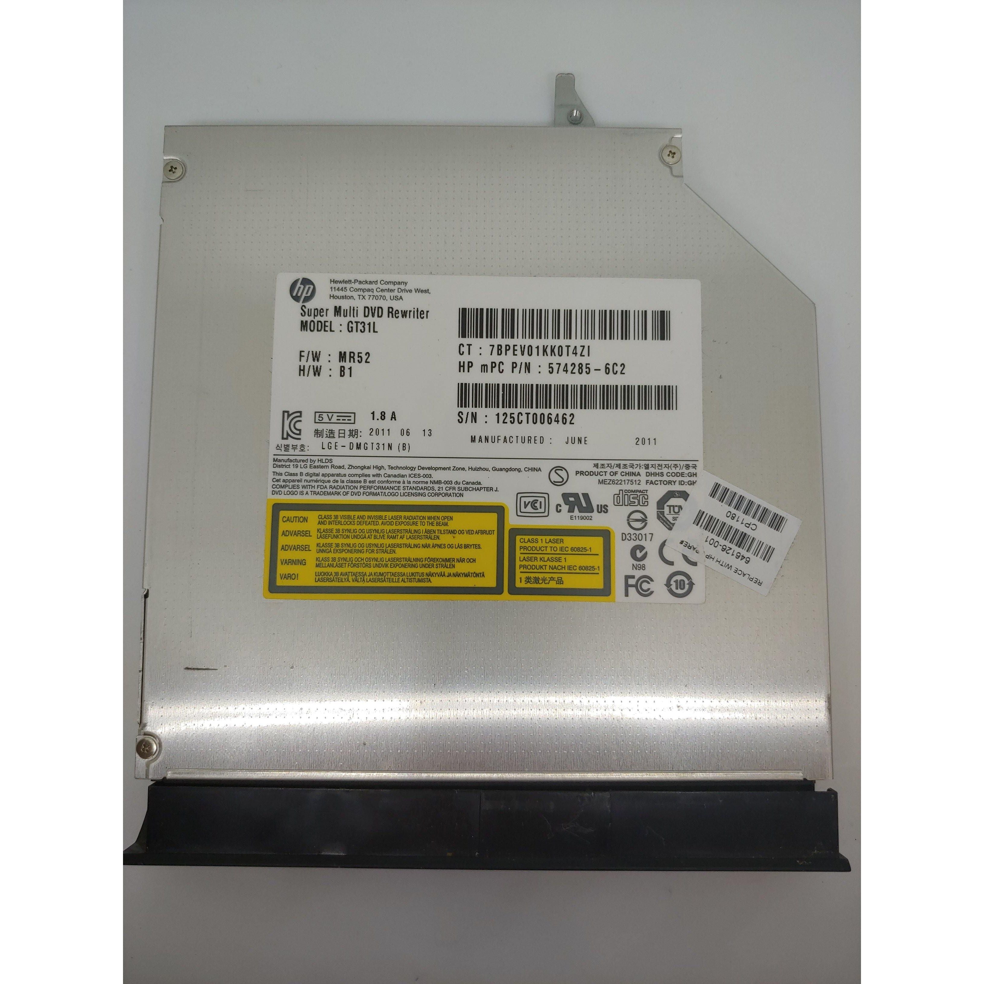 HP GT31L LGE DMGT31N (B) 574285 6C2 CD/DVD Drive - Replacement Optical Drive for Laptops - Perfect for Data Backup, Media Playback & Software Installation
