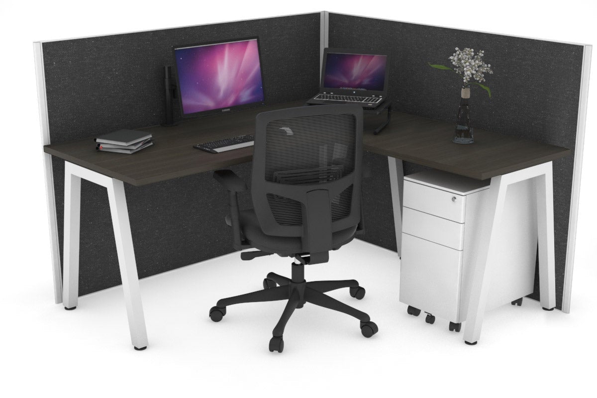 Horizon Quadro A Legs L-Shaped Corner Office Desk - 1600L x 1450W Large Workstation for Home & Business - Perfect for Small Spaces, Gaming & Remote Work