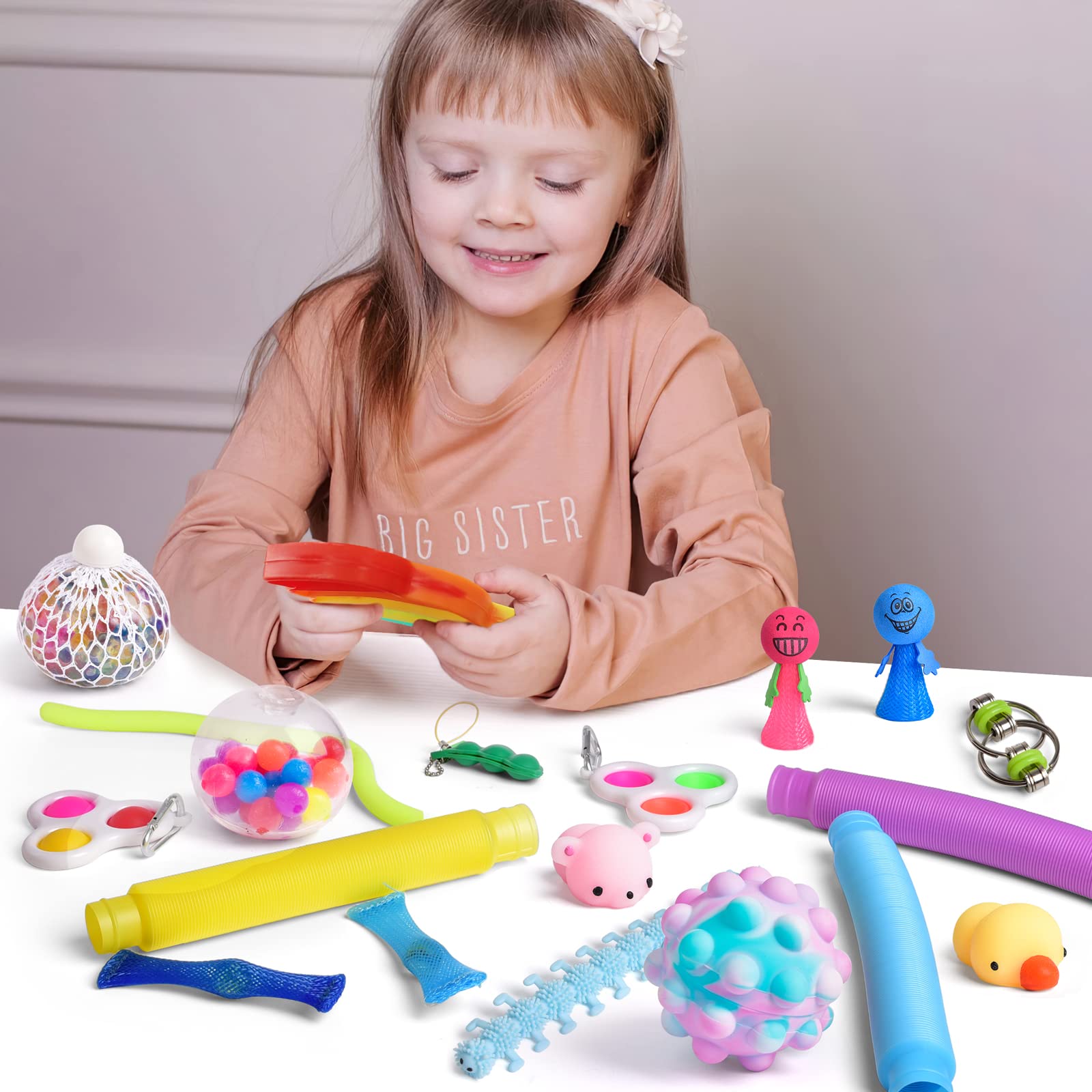 32 Pack Pop It Fidget Toys Bulk - Valentine's Day Classroom Gifts for Kids, Sensory Stress Relief Toys for Children & Adults with Autism - Perfect for Party Favors, School Rewards and Anxiety Relief