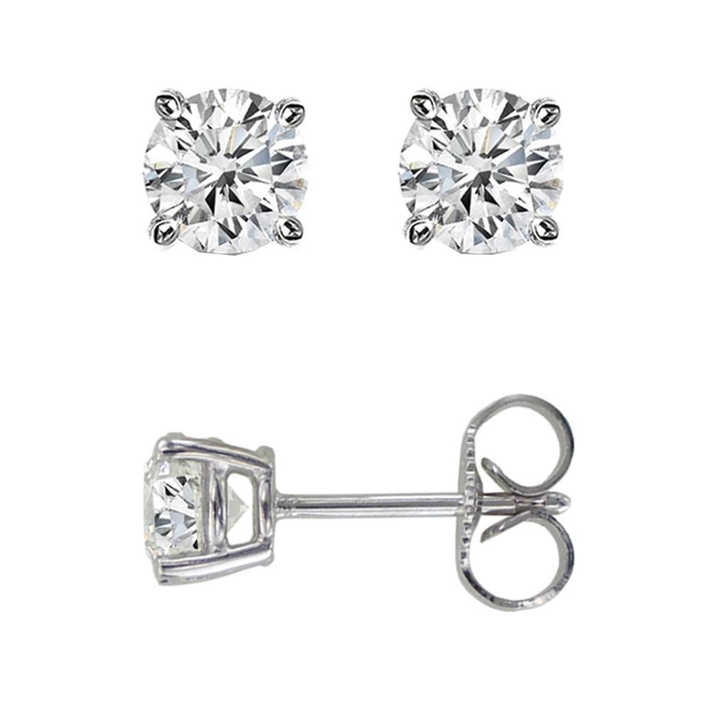 14K Gold .05ct J K/I1 I2 Round Diamond Stud Earrings for Women - Perfect for Weddings, Anniversaries & Special Occasions
