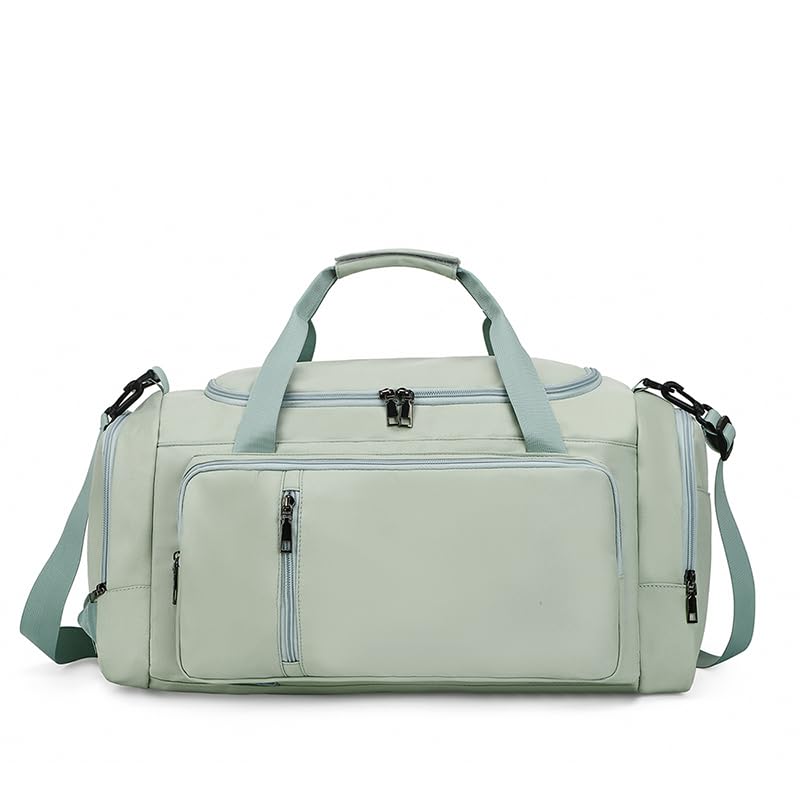 Women's Waterproof Travel Duffle Bag with Shoe Compartment & Wet Pocket - Gym, Weekend & Overnight Carry On Bag (Green) | Perfect for Workouts, Travel & Sports Trips