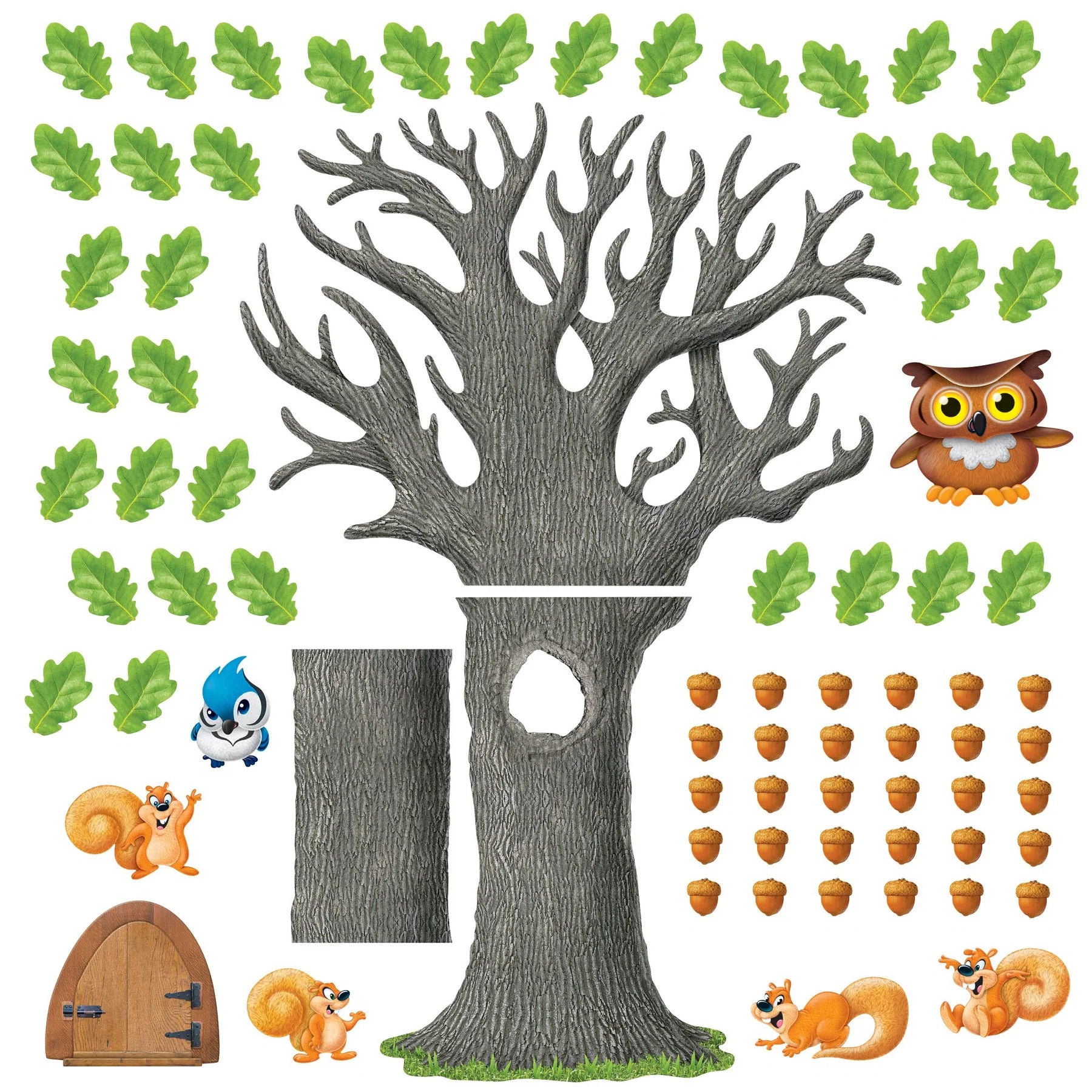 Big Oak Tree Bulletin Board Set for Classroom Decor - Nature-Themed Corkboard with Leaves & Branches - Perfect for School, Office, or Kids Room Organization