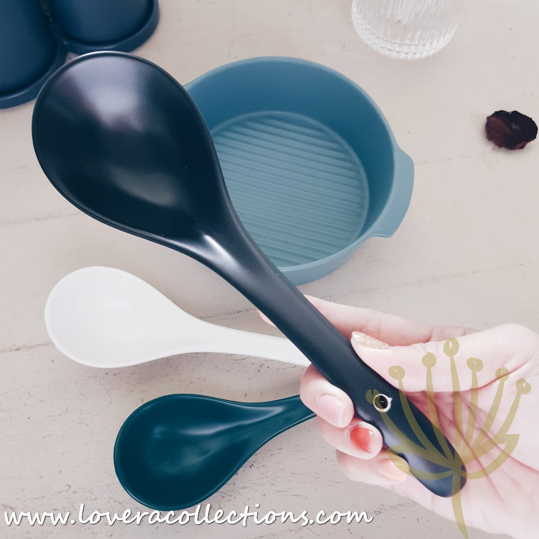 Premium Kalours Rice Scoops, Soup Spoons & Soup Ladles Set - 3-Piece Stainless Steel Kitchen Utensils for Serving, Cooking & Meal Prep - Perfect for Restaurants, Catering & Home Dining