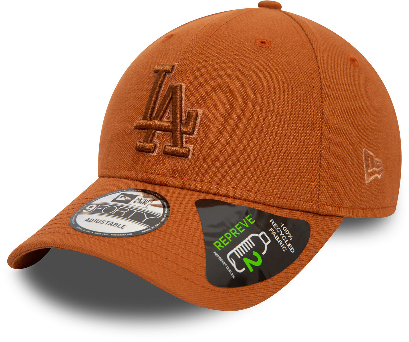 Los Angeles Dodgers New Era 9Forty Repreve Outline Tan Adjustable Baseball Cap - Official MLB Hat for Men & Women, Perfect for Sports Fans, Casual Wear & Outdoor Activities