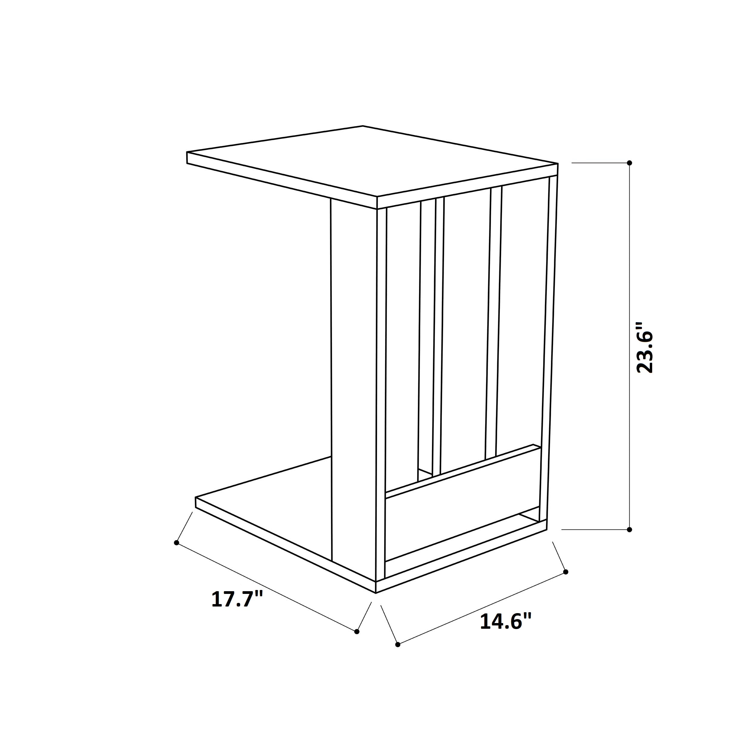 Modern Nagle Side Table - Small End Table with Storage Shelf for Living Room, Bedroom, or Office - Perfect Nightstand, Sofa Table, or Accent Table