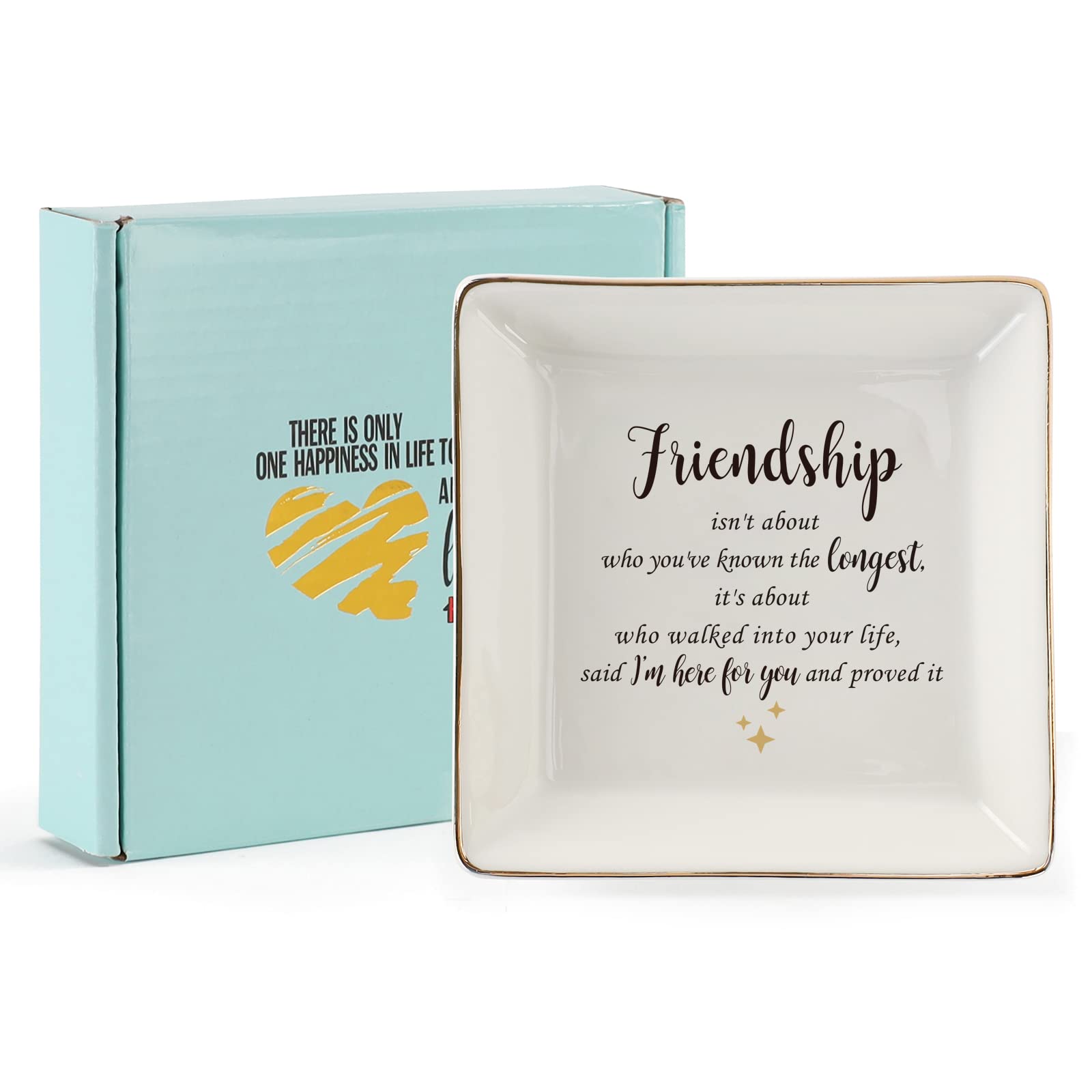 HOME SMILE Ceramic Ring Dish - Elegant Jewelry Tray for Rings, Earrings & Small Accessories - Perfect Gift for Women, Mom, Sister & Friends - Ideal for Bathroom, Bedroom & Vanity Organizer