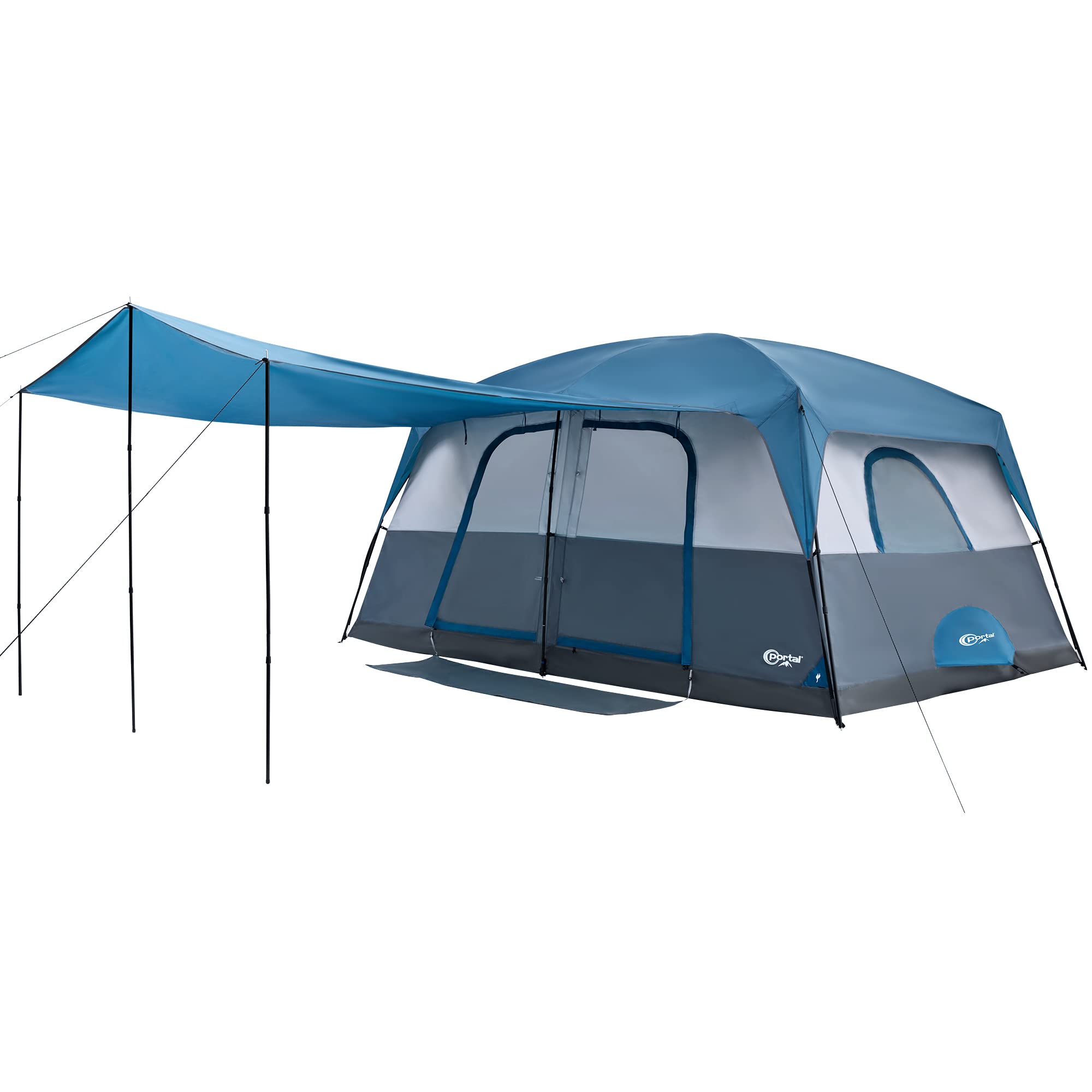 PORTAL 6 | 8 | 10 Person Family Camping Tent with Porch - Spacious Waterproof Large Tent with High Ceiling & Ventilation for Outdoor Adventures, Backyard Camping, and Family Gatherings