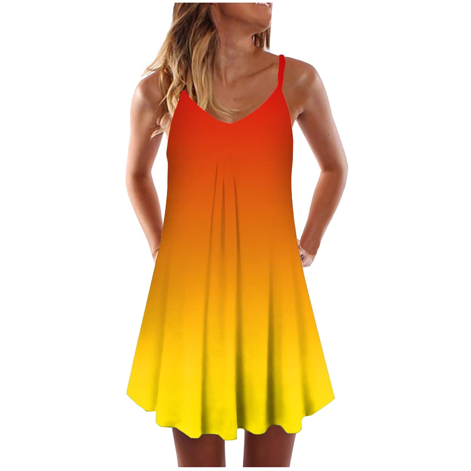 COOKI Women's Sleeveless Tie-Dye Print Mini Dress - Casual Summer Tank Dress for Beach, Party & Vacation | Flowy Short Dress for Women