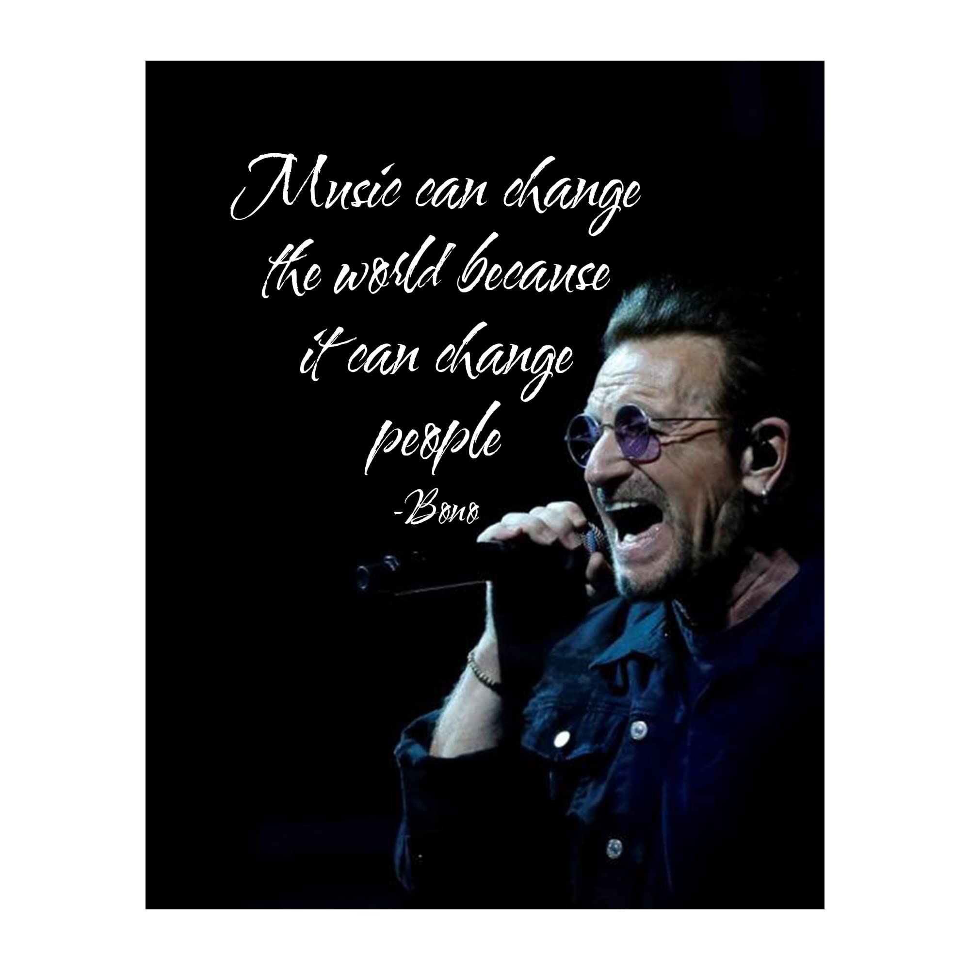 Inspirational Rock Music Wall Art - Motivational Silhouette Portrait for Living Room, Home, Office & Man Cave Decor - Unframed 8x10 - Perfect for Music Lovers & Rock Fans