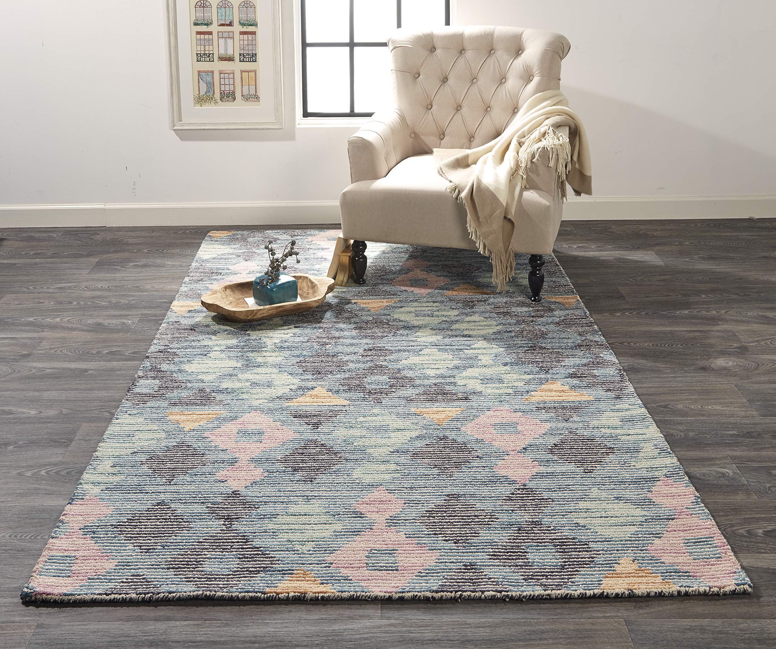 Feizy Rugs Brinker Collection - Navy & Multi Geometric Area Rug 2' x 3' - Transitional Design for Living Room, Bedroom & Office Decor
