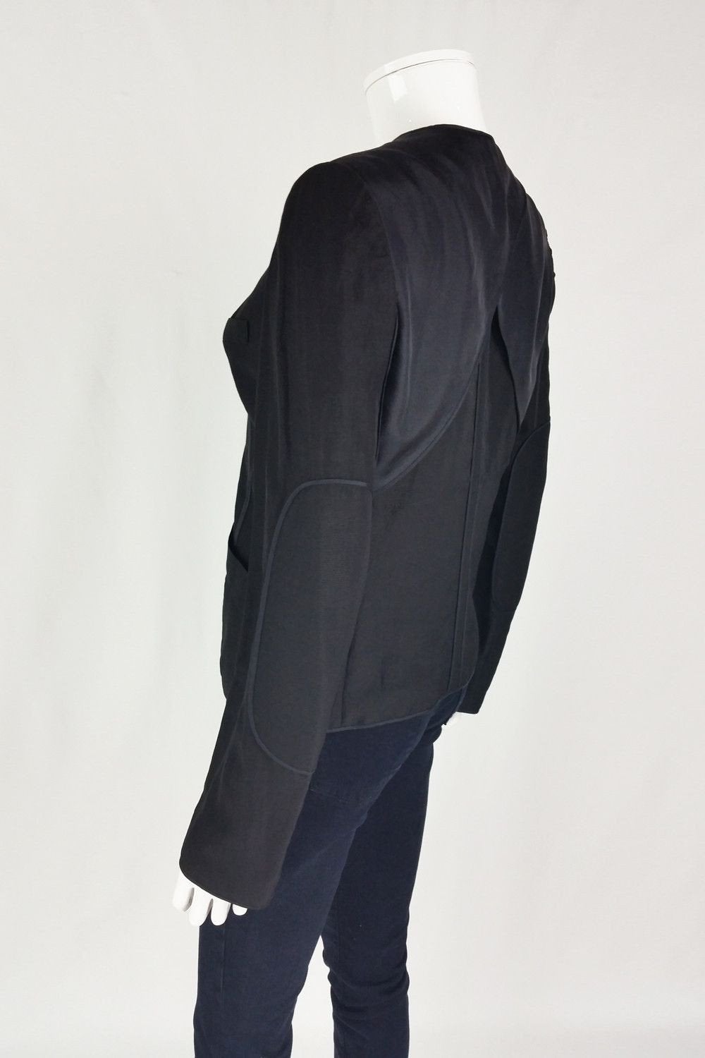 ALEXANDER WANG Black Silk Blend Button Front Jacket for Women | UK Size 8 | Elegant Evening Wear & Special Occasion Outfit