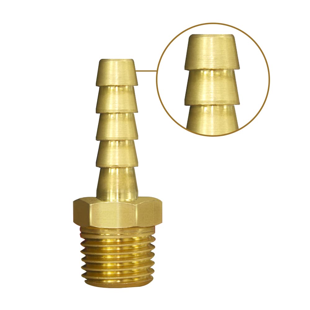 WiseWater 12-Pack Brass Hose Barb Fittings - 3/8