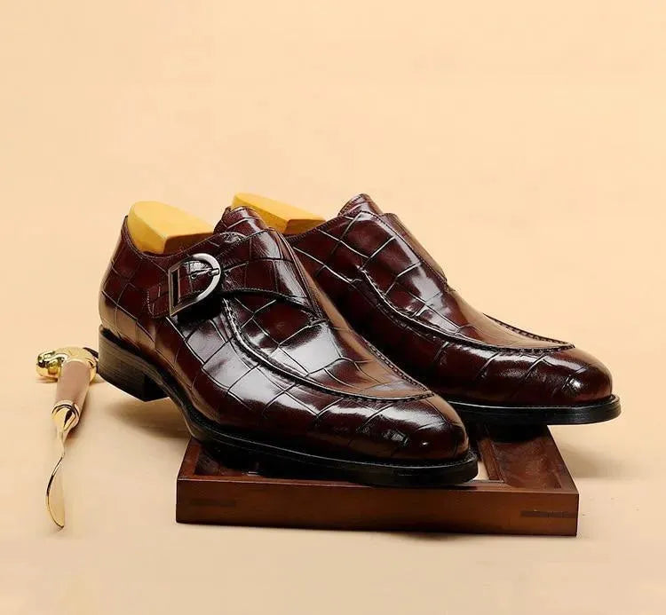 Premium Men's Dress Shoes | Teodoro Oxford Monk Strap Shoes for Business & Formal Occasions | Comfortable Leather Shoes for Weddings, Office & Special Events
