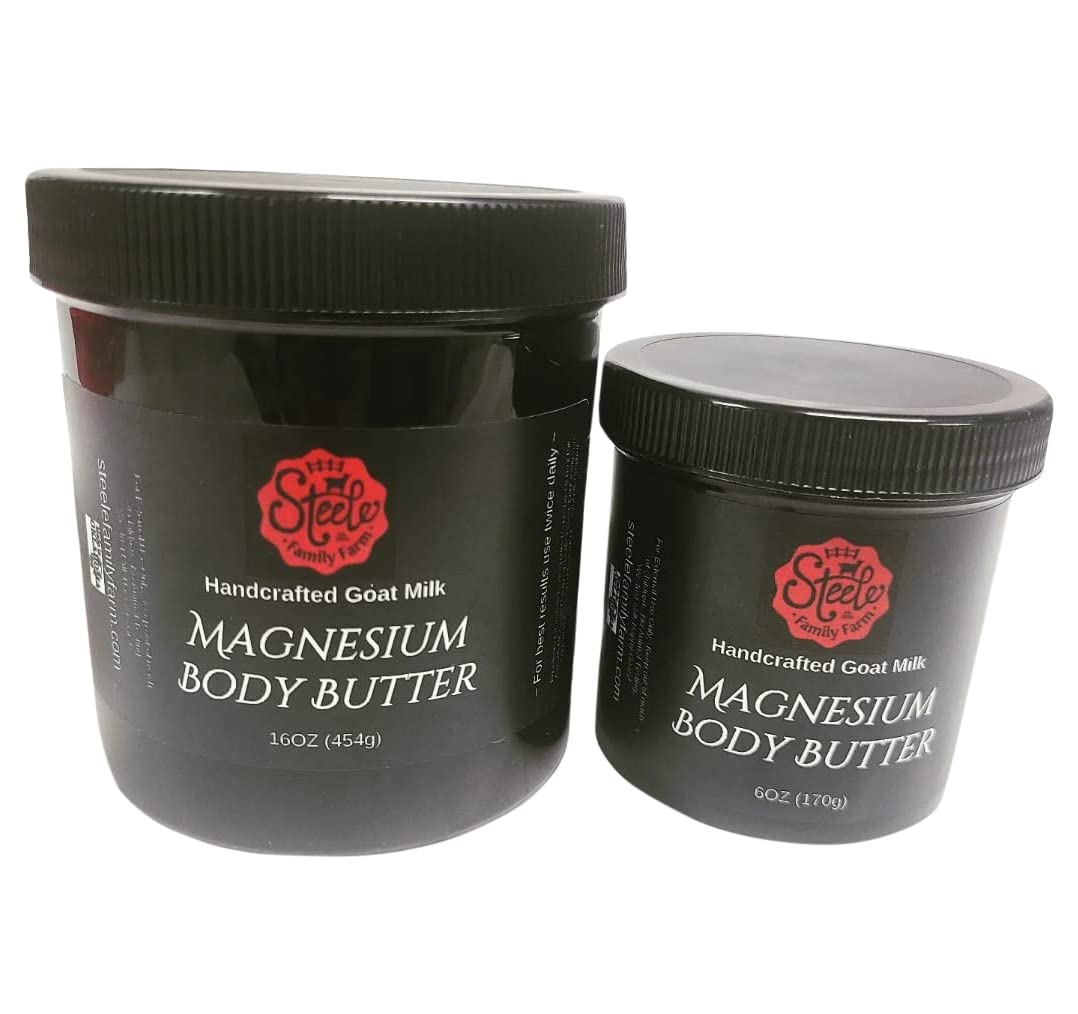 Best Magnesium Body Butter for Pain Relief & Relaxation - 16 oz & 6 oz Options - Perfect for Muscle Recovery, Dry Skin & Stress Relief