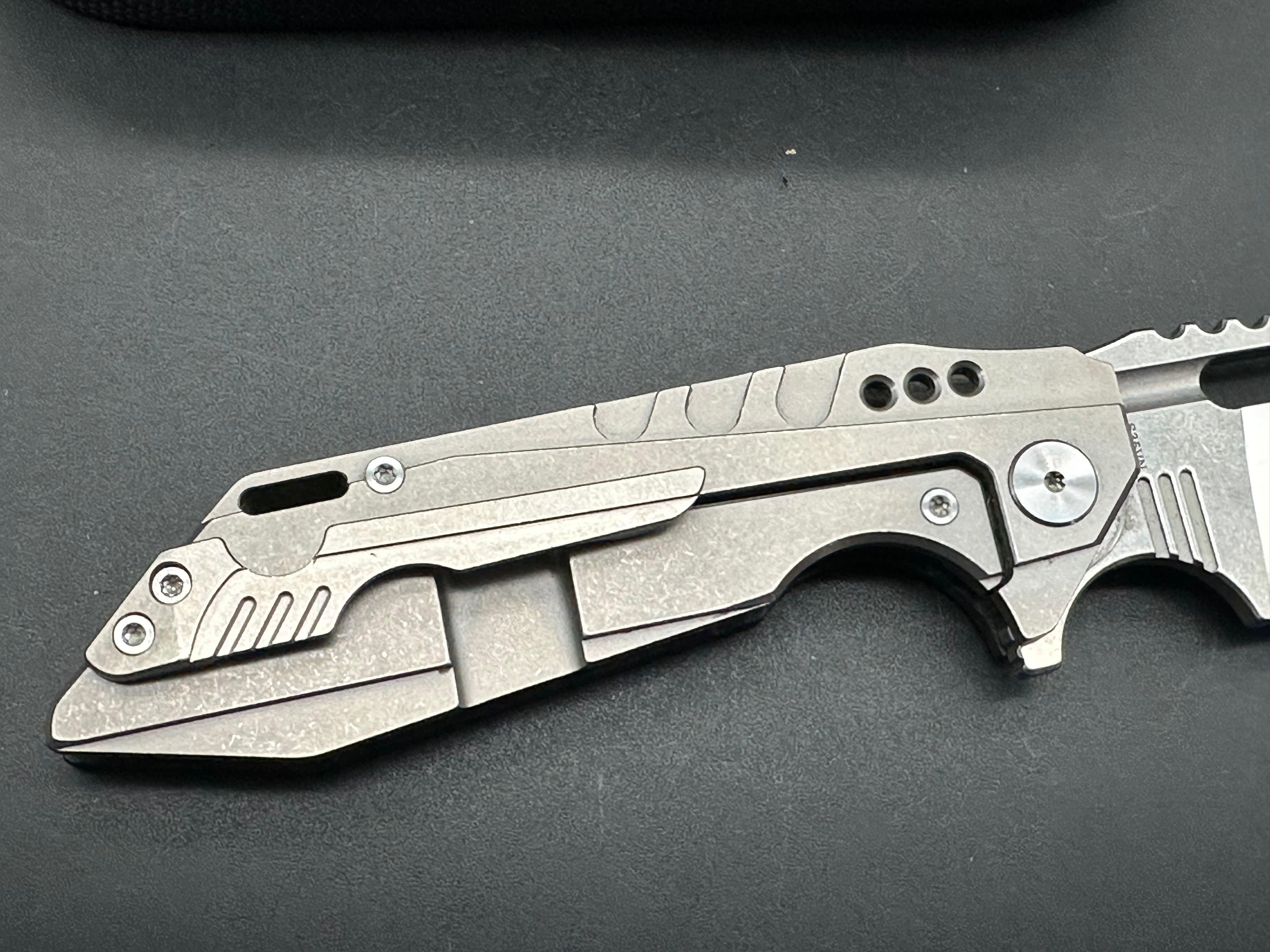 Bestech Shodan Folding Knife - Carbon Fiber Front & Titanium Back Handle - EDC, Outdoor Camping, Hunting & Survival Tool
