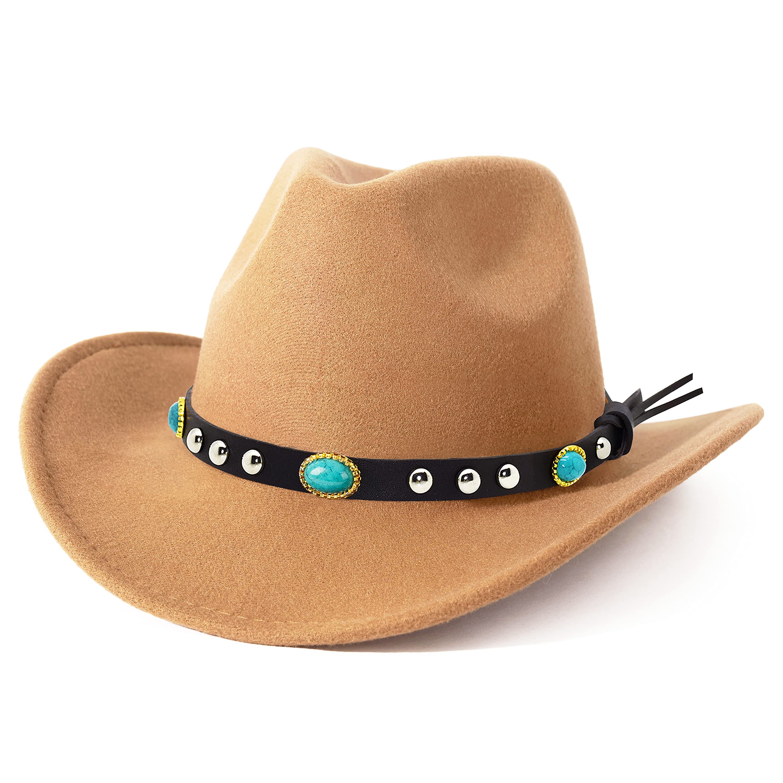 Stylish Lisianthus Western Cowboy Hat for Men & Women - Wide Brim Felt Hat for Rodeo, Country Music Festivals & Outdoor Adventures