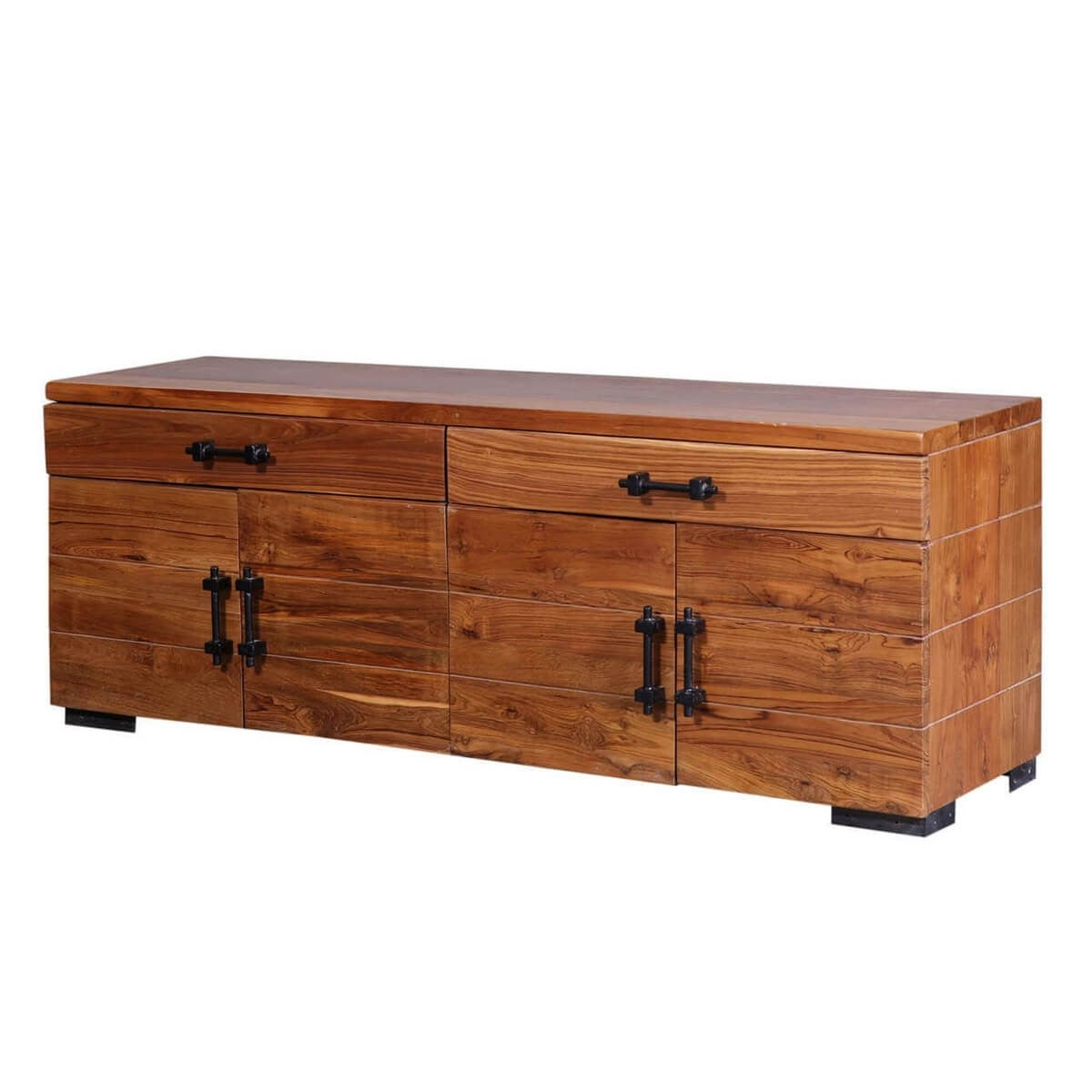 Cromer Indian Solid Wood 2-Drawer Large Sideboard Buffet Cabinet - Perfect for Dining Room Storage, Living Room Organization & Home Decor