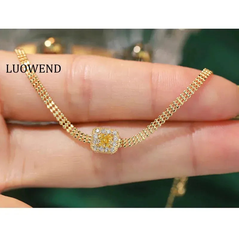 18K Yellow Gold Bracelet with Real Natural Yellow Diamonds - Romantic Lace Design Women's Jewelry for Wedding, Anniversary & Special Occasions