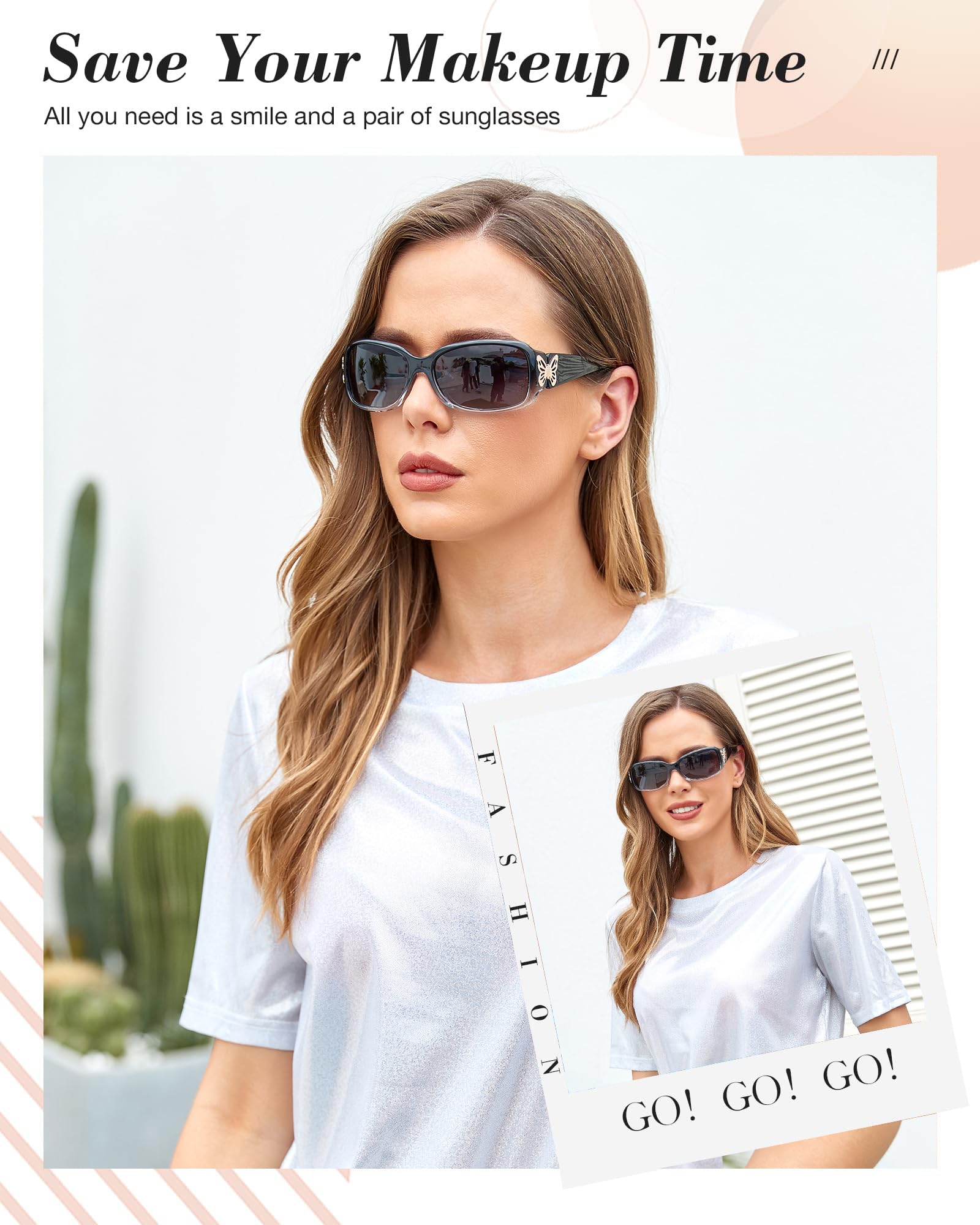LVIOE Polarized Sunglasses for Women - Fashion Butterfly Design, UV400 Protection for Driving, Fishing & Outdoor Activities - Lightweight & Stylish Summer Accessories