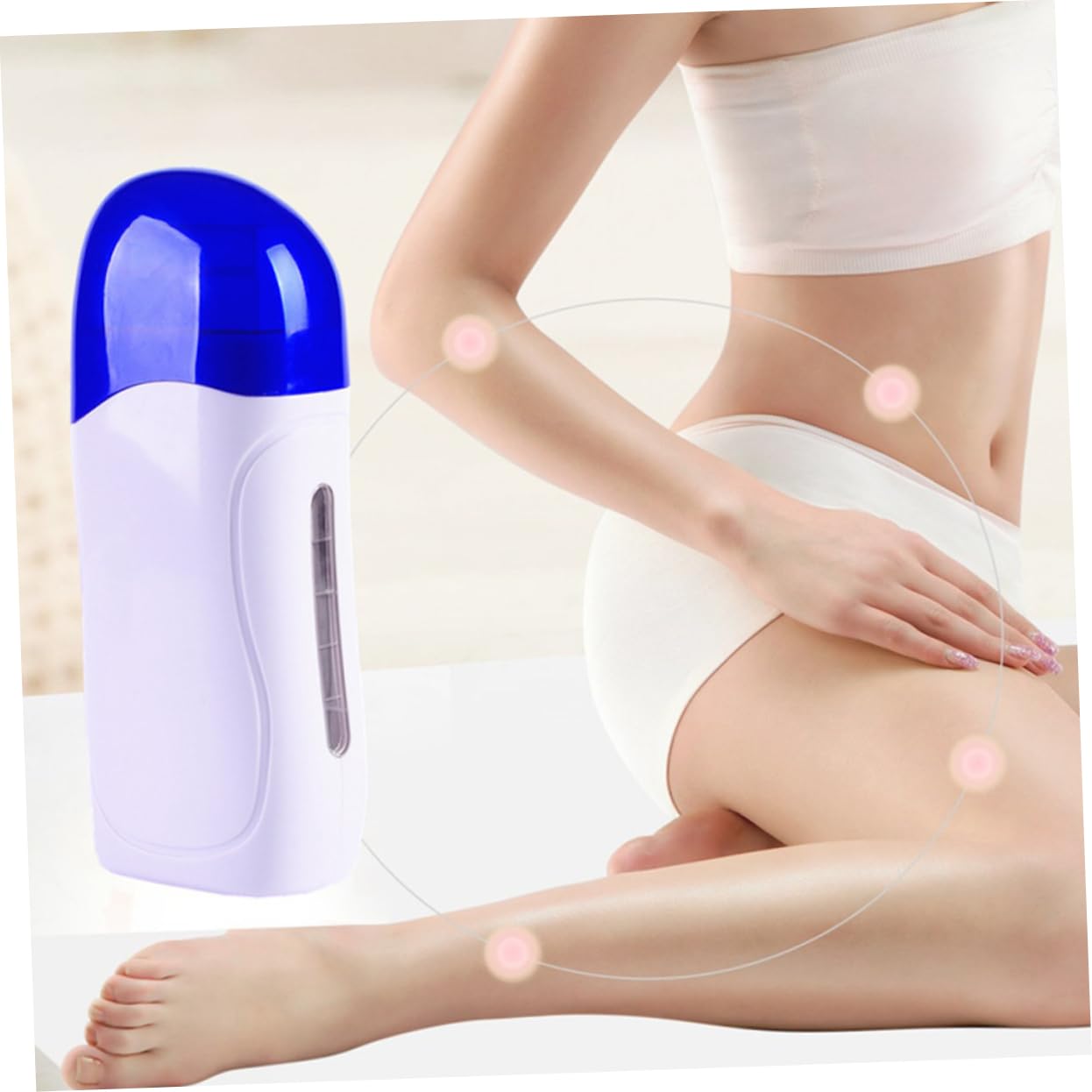 NOLITOY 2-in-1 Portable Wax Warmer Kit for Women - Dual Seat Wax Heater & Bottle Warmer - White Hair Removal Device for Home & Salon Use - Perfect for Legs, Bikini, Face & Body Waxing