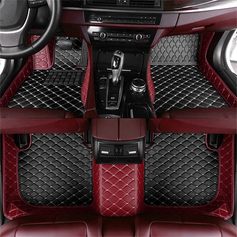 Premium All-Weather Car Floor Mats for Kia Sportage 2007-2023 - Waterproof Leather Protection Liners in Black & Wine Red - Perfect for Daily Commute, Road Trips, and Outdoor Adventures