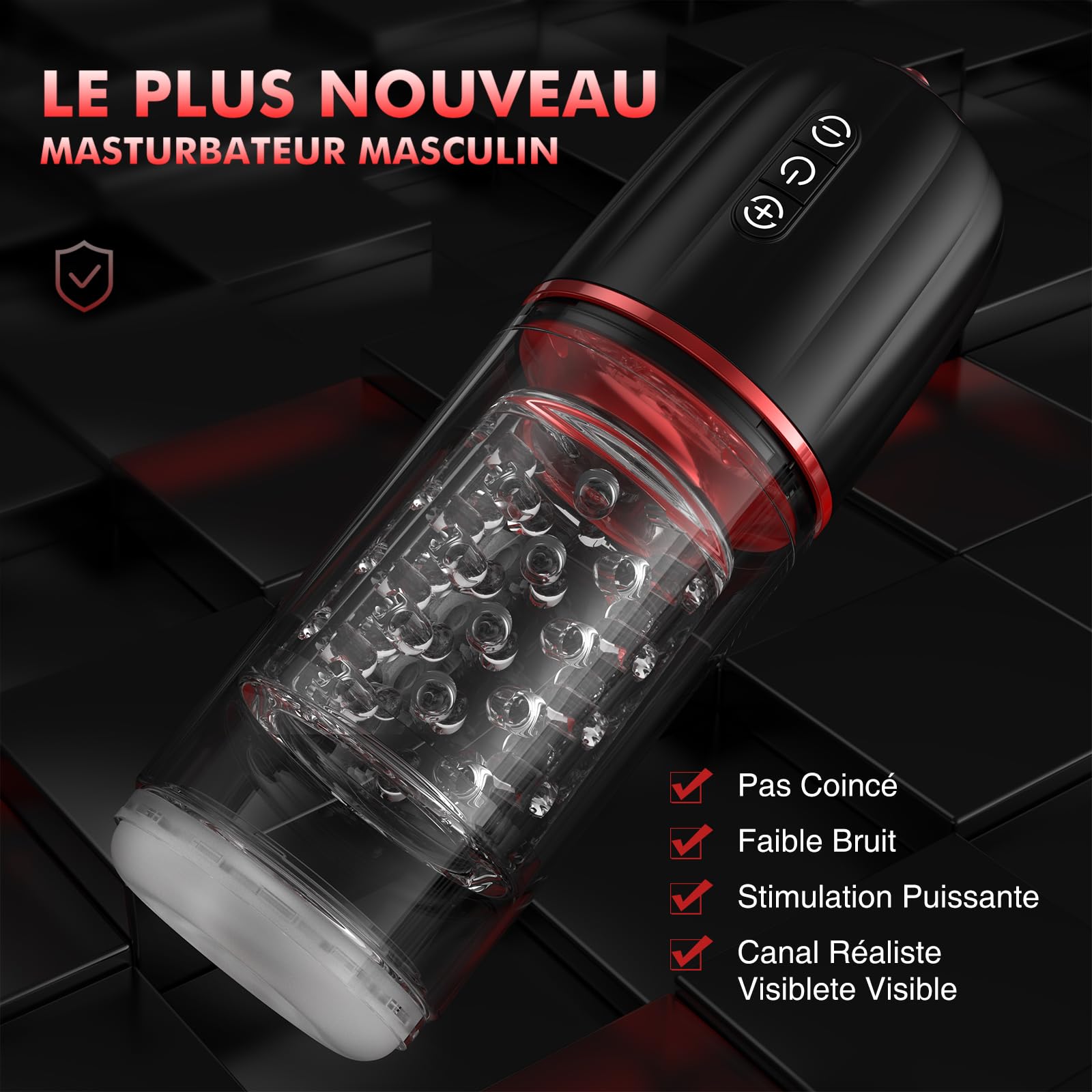 Realistic 3D Soft Vagina Male Masturbator - Hands-Free Telescopic & Rotating Sex Toy for Men with Suction, 7 Adjustable Modes - Perfect for Solo Pleasure, Discreet Home Use & Stress Relief