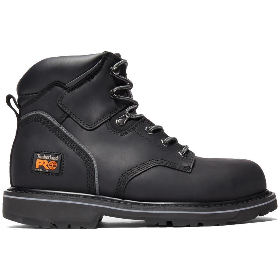 Pit Boss 6 Inch Steel Toe Work Boots for Men - Black Safety Shoes with Slip Resistant & Electrical Hazard Protection - Ideal for Construction, Warehouse & Outdoor Work