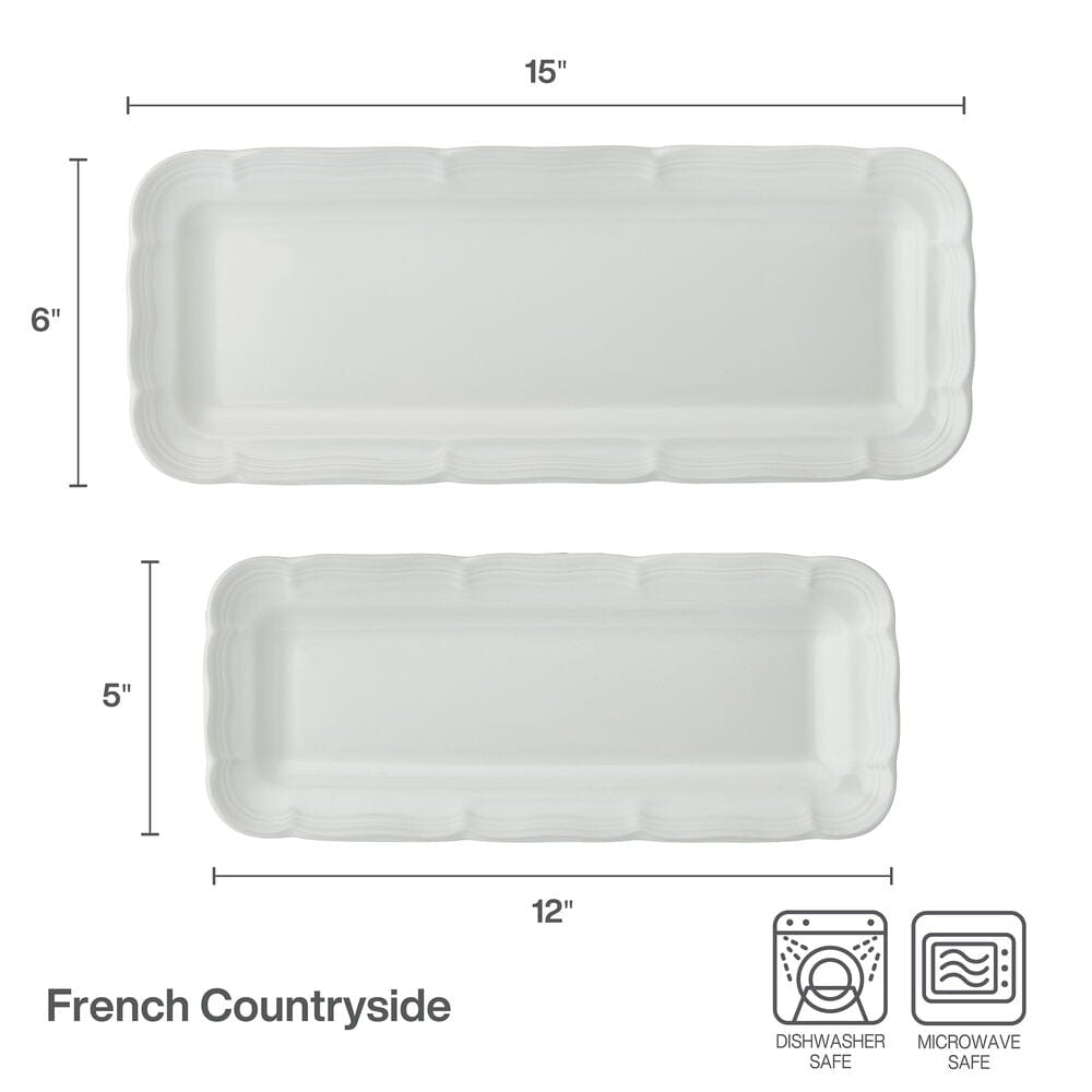 French Countryside® 50th Anniversary Set of 2 Wooden Bread Trays - Rustic Serving Boards for Bread, Cheese & Charcuterie - Perfect for Farmhouse Dining & Entertaining