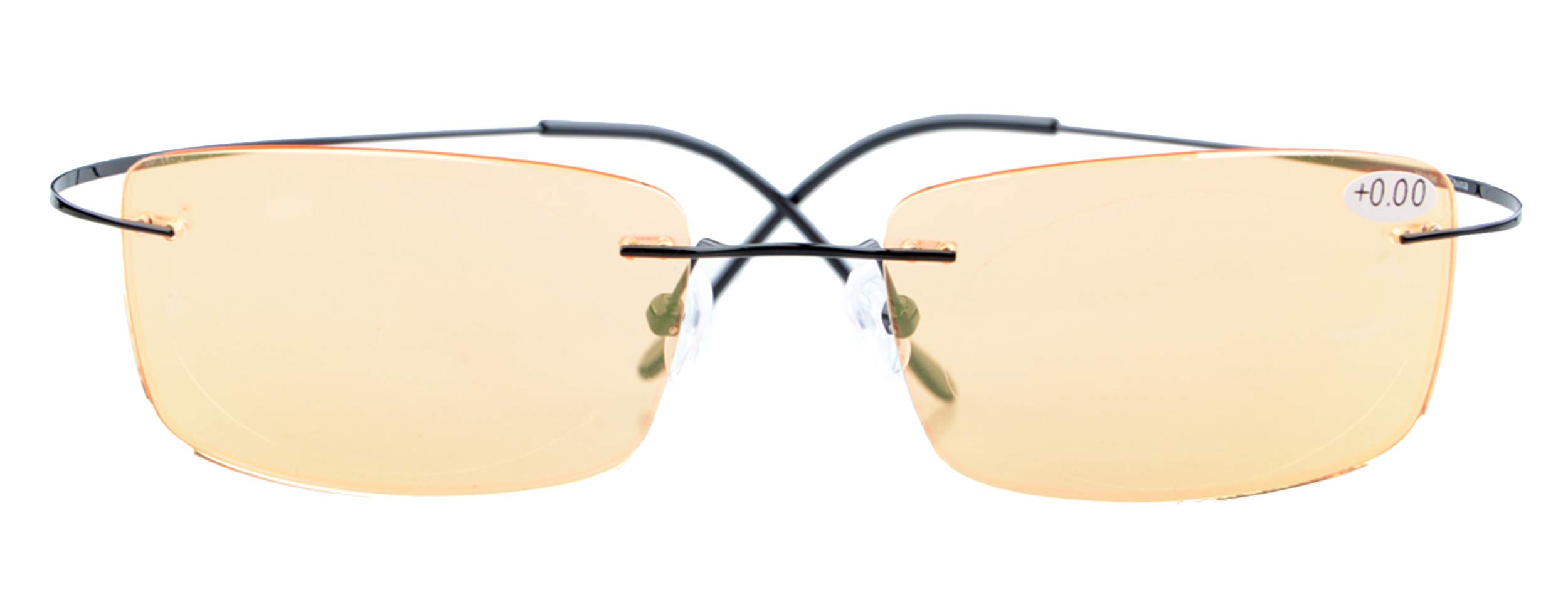 CessBlu Rimless UV & Blue Light Blocking Glasses - Titanium Computer Eyeglasses for Men - Anti-Eye Strain Reading Glasses for Office, Gaming & Digital Screen Use