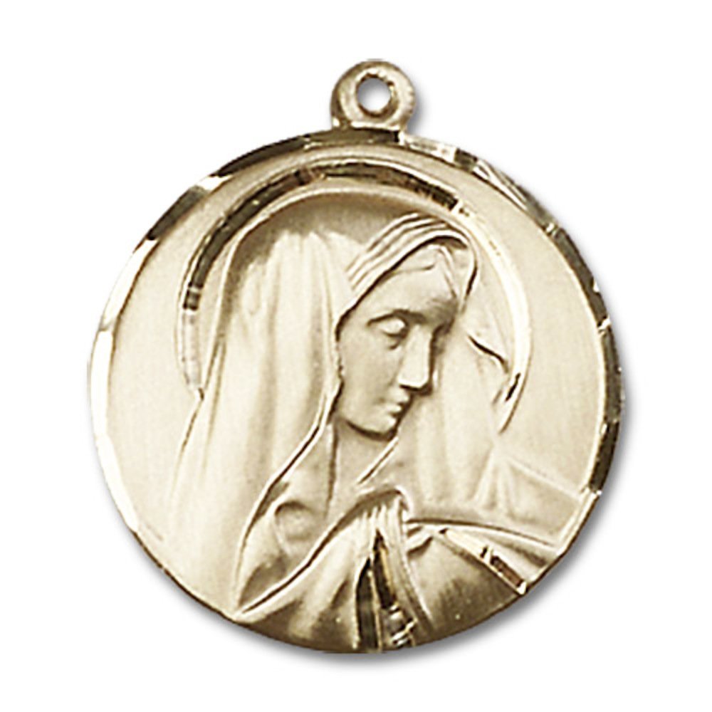 Gold Filled Virgin Mary Pendant Necklace for Women - 18 Inch Light Curb Chain & Luxury Gift Box - Religious Jewelry for Catholic Gifts, Baptism, First Communion & Everyday Wear